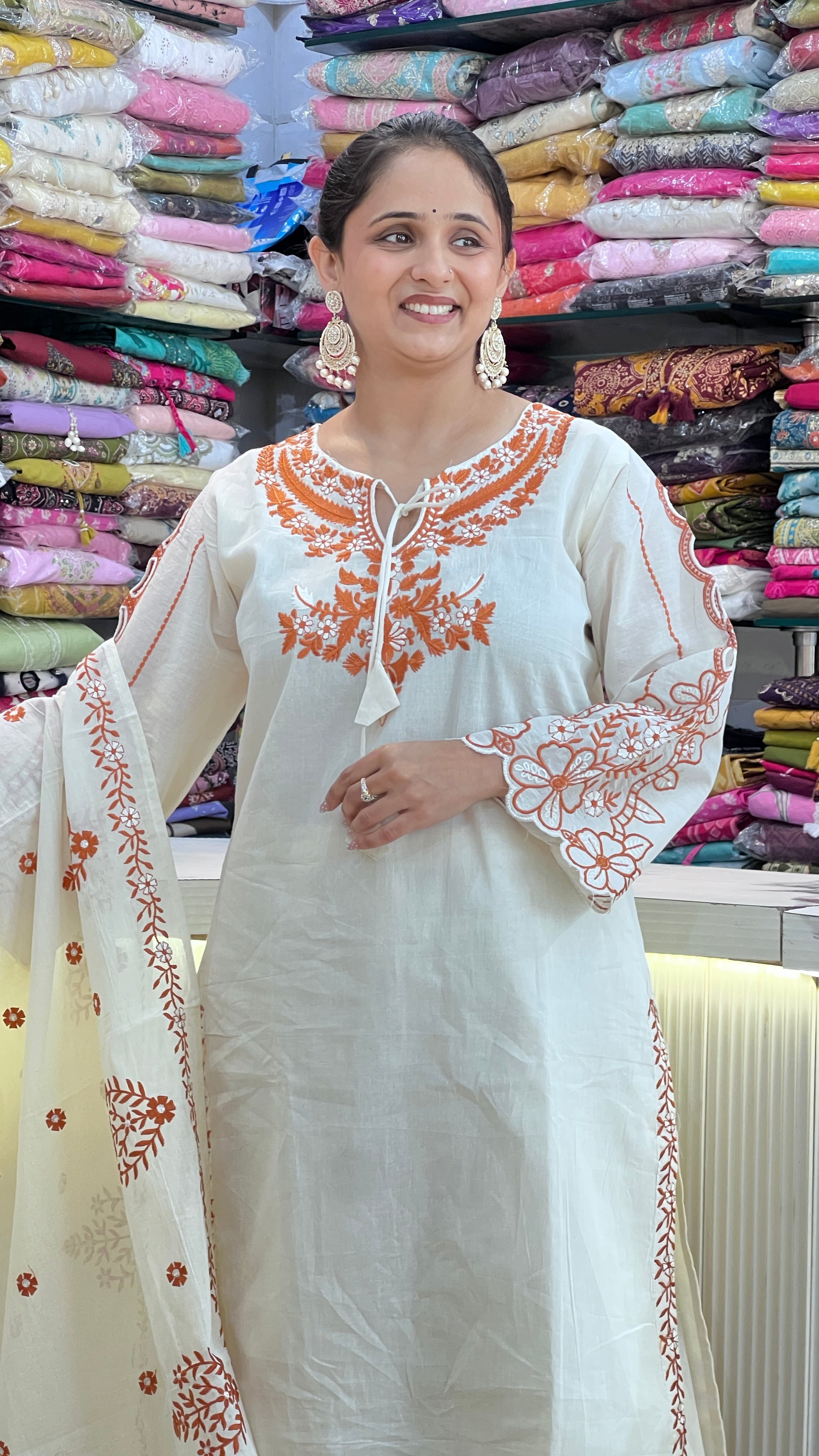 Pure cotton embroidered suit ( ym 61967 )