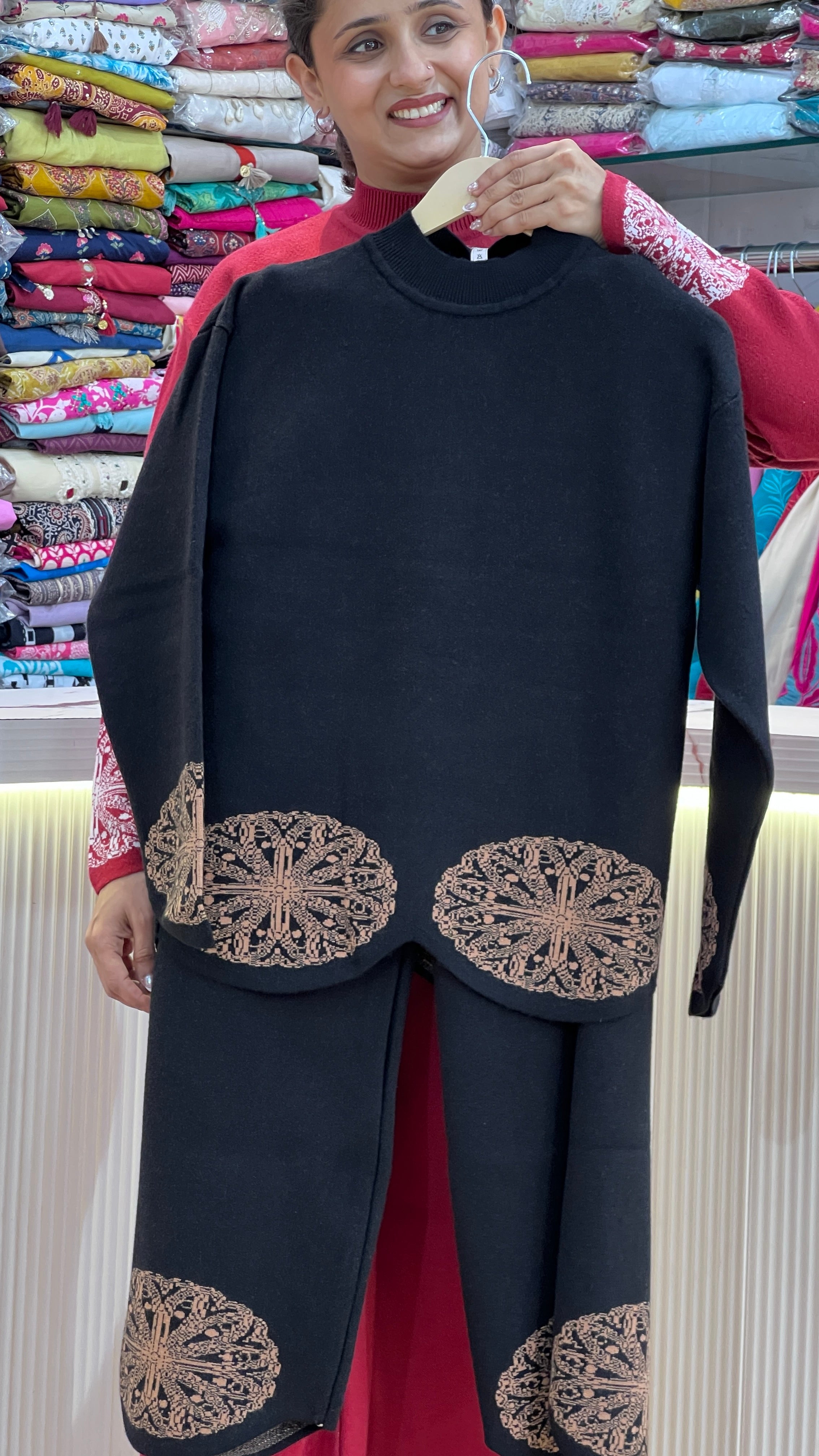 Premium knitted wool cord set ( rs lsn 1867 )