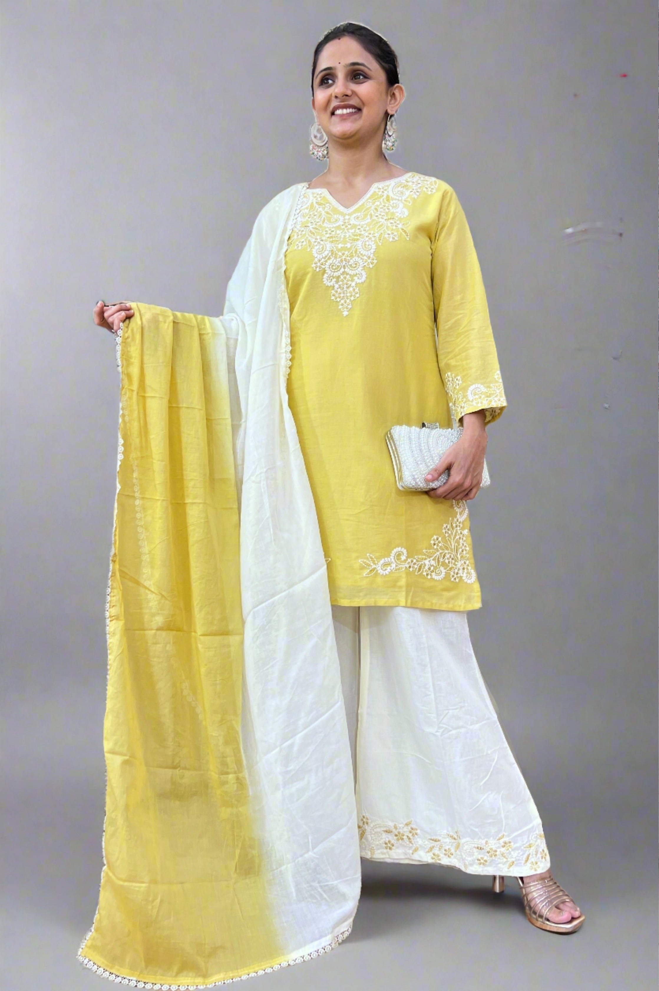 Plazo suit with short kurta
