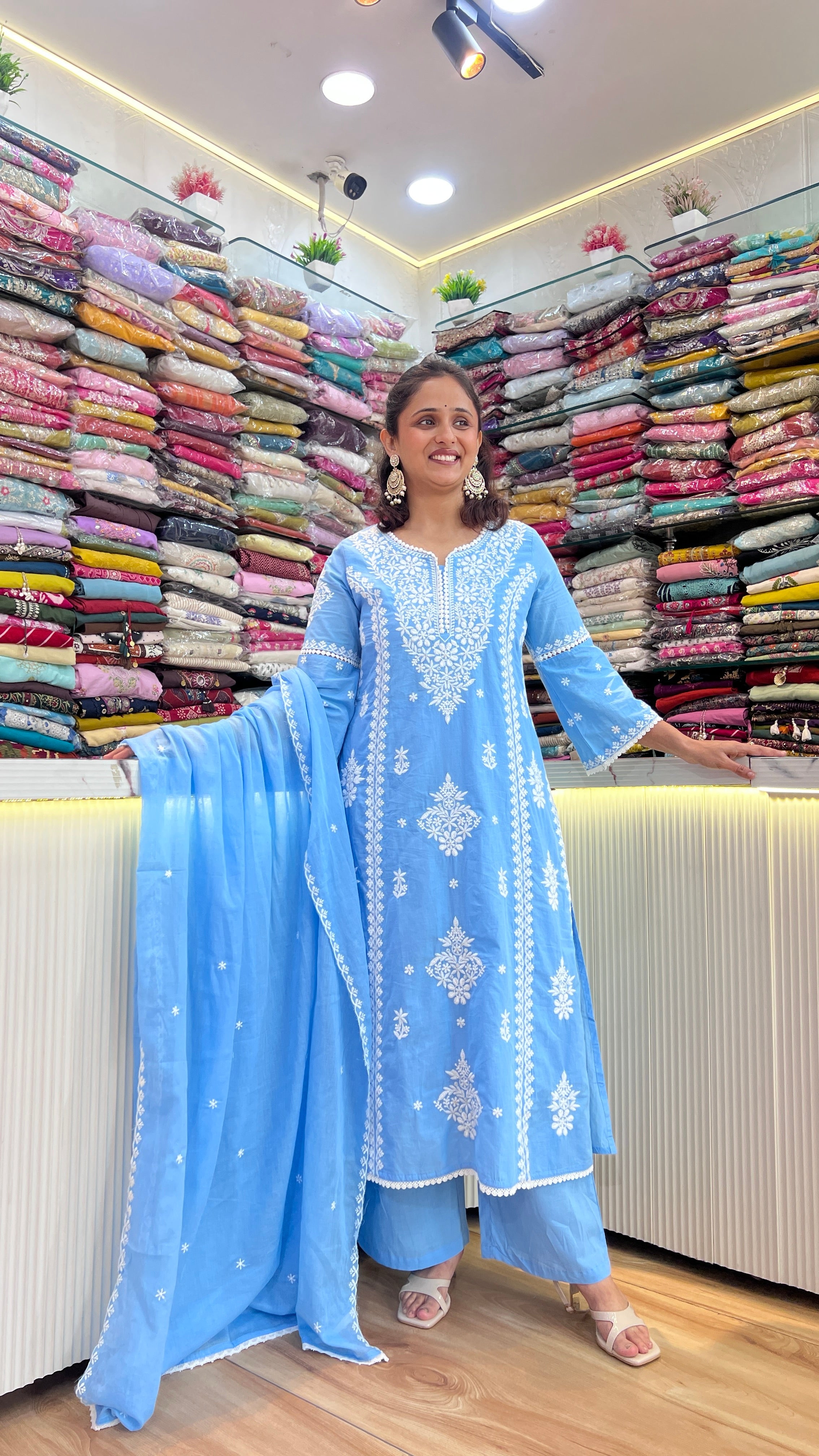Pure cotton embroidered suit ( tj 28367 )