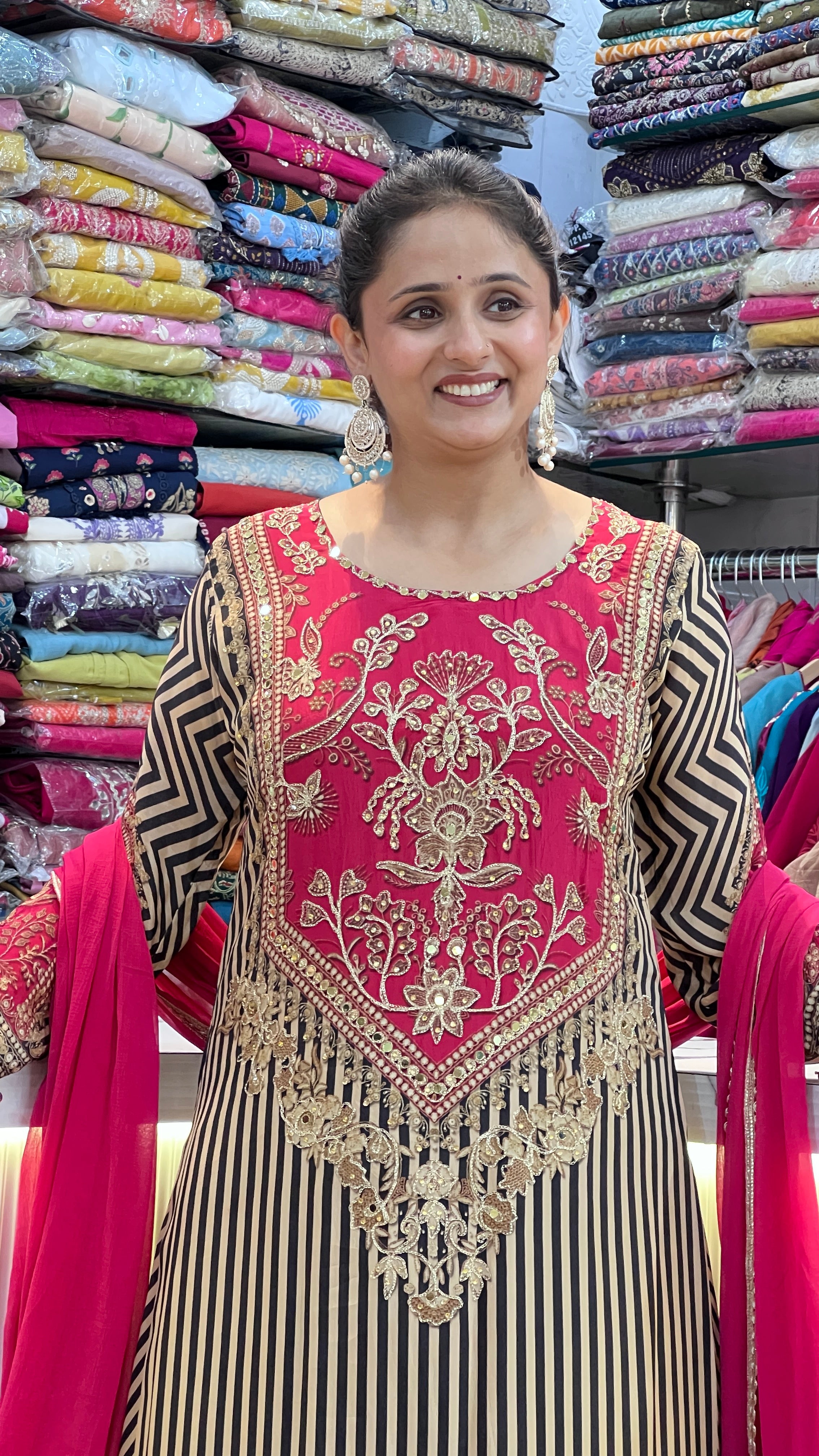 Pure crape designer suit ( ym 65167 )