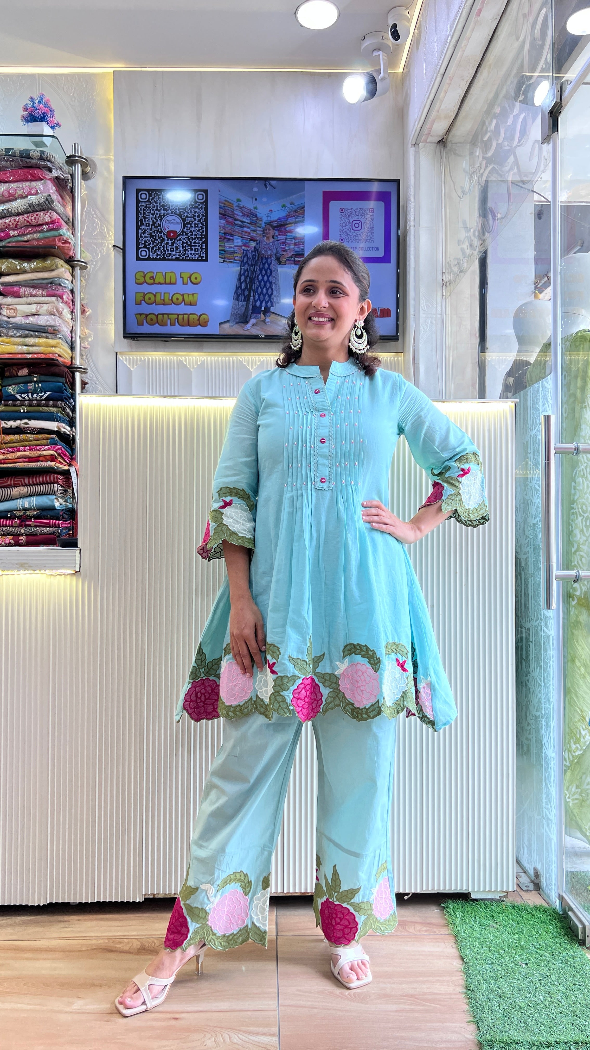 Mul cotton embroidered cord ( ym 62667 )