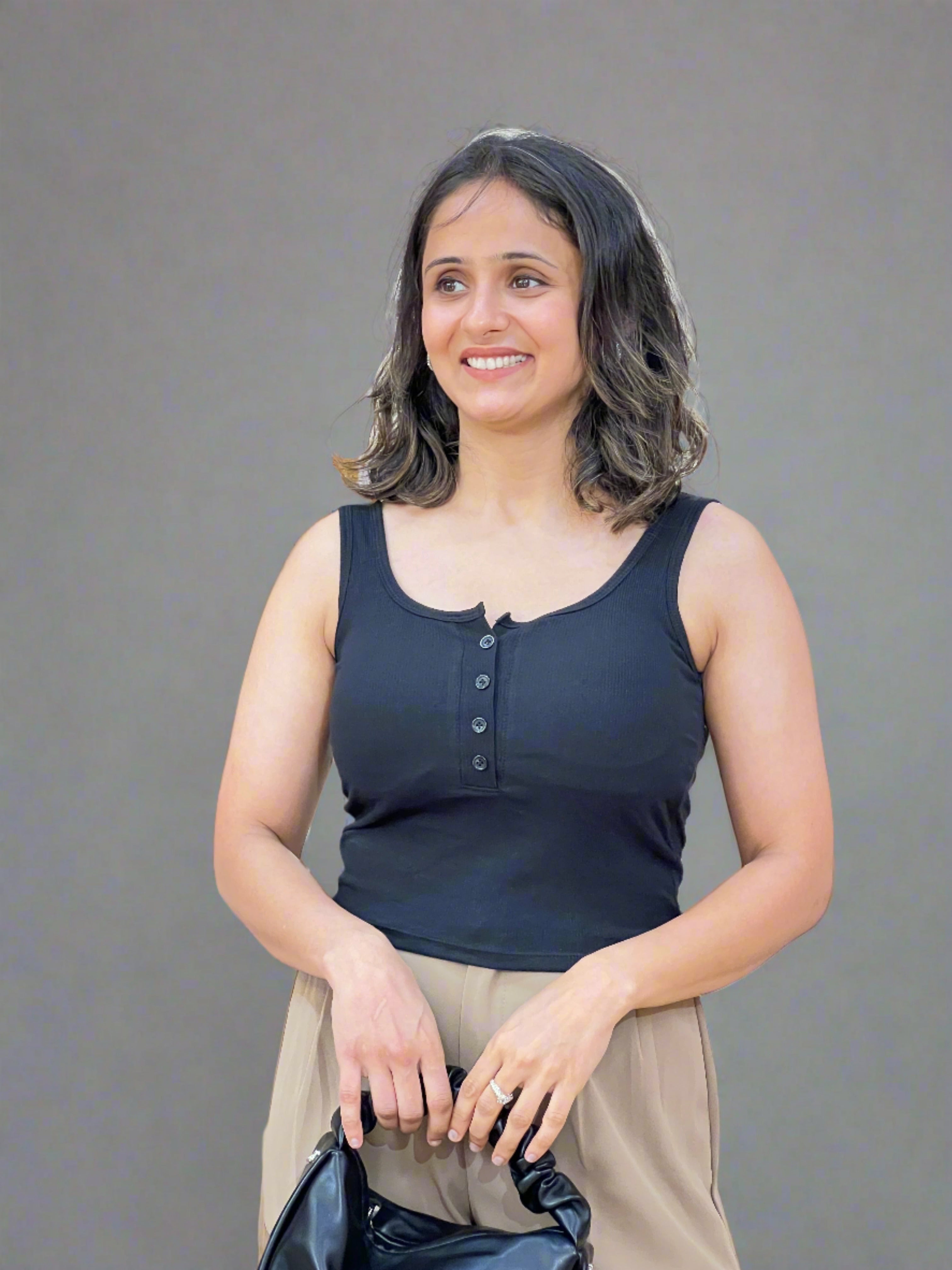 Crop top with front buttons