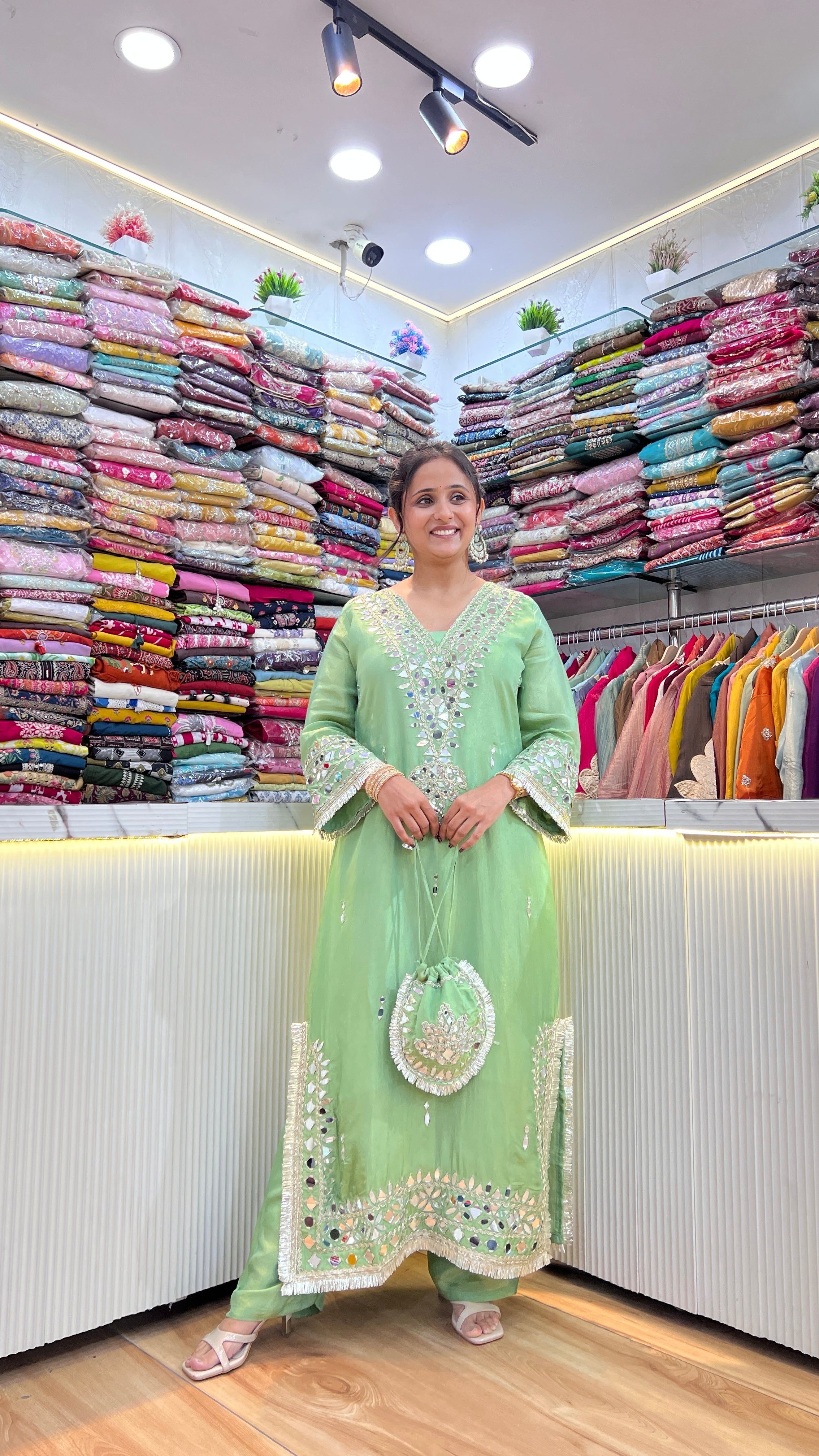 All-Over Embroidered Tissue Pheran ( tls 16967 )
