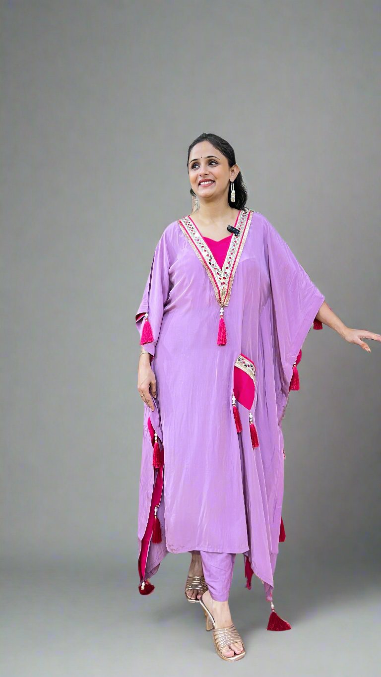 Natural crepe kaftan sets (inner included)