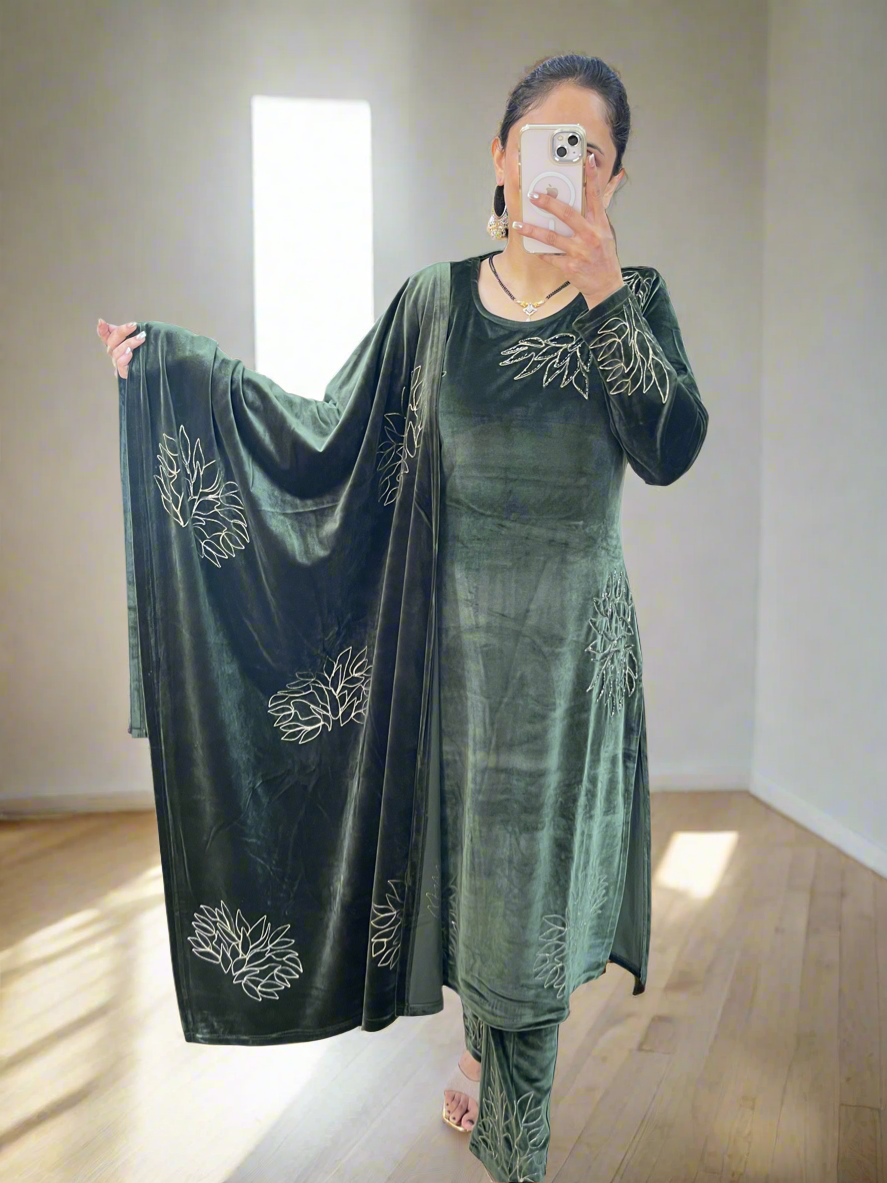 Adhya soft velvet suit