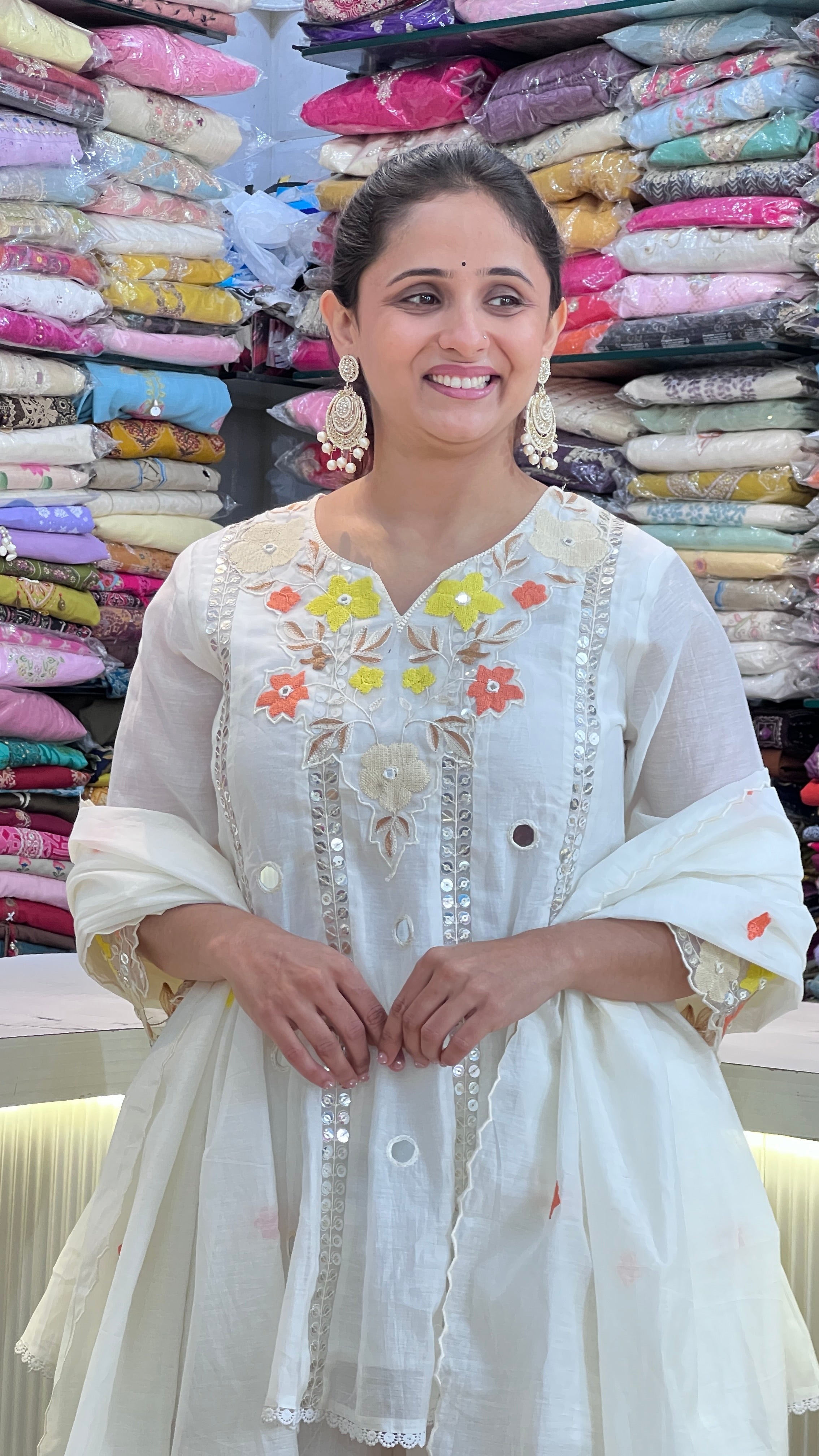 Mul cotton wide plazo suit ( tj