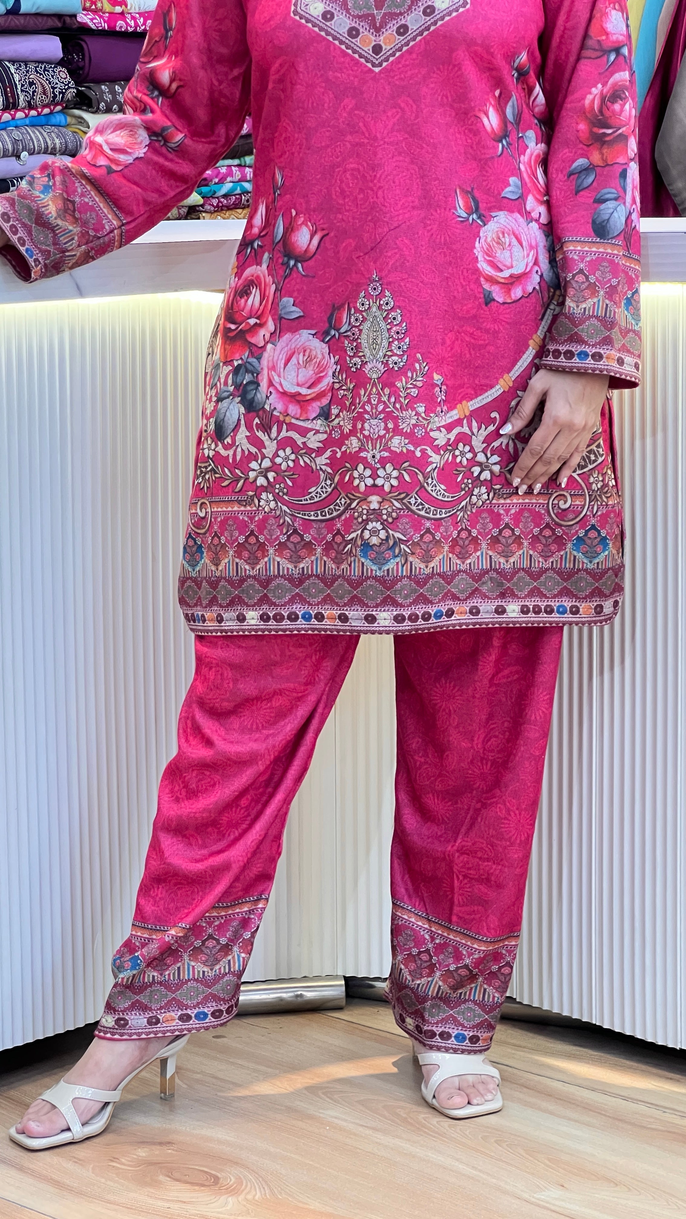 karachi wool pants cord set ( 9637 )