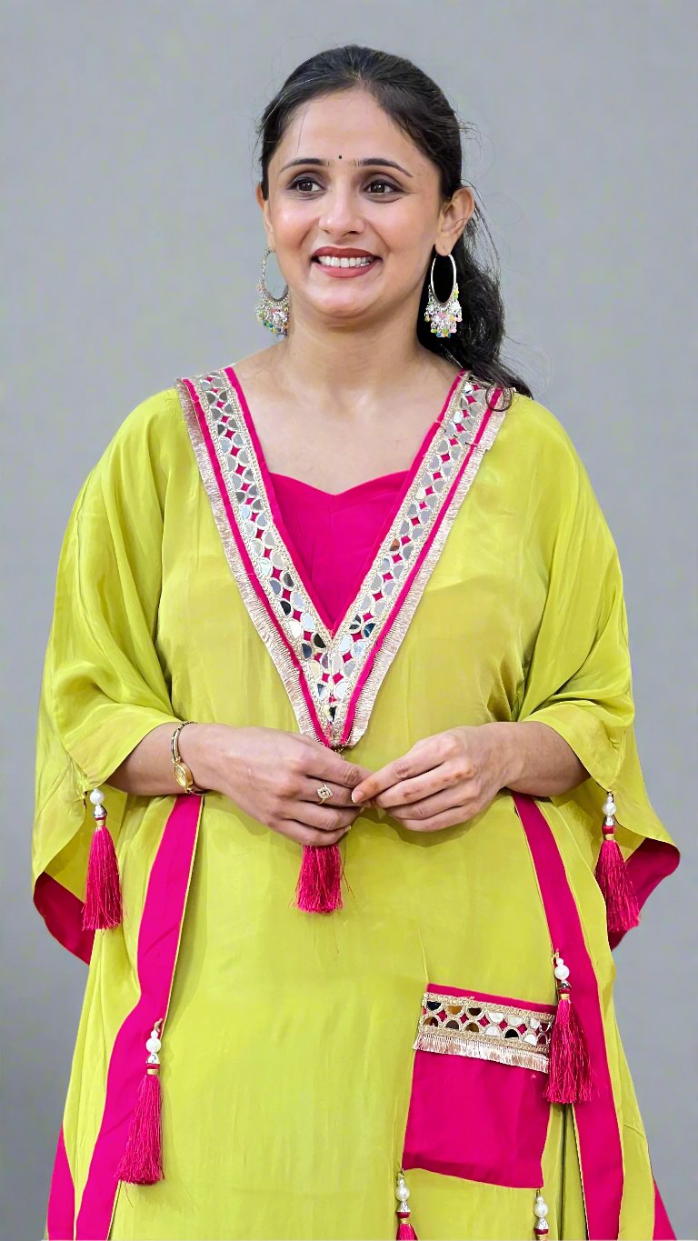 Natural crepe kaftan sets (inner included)