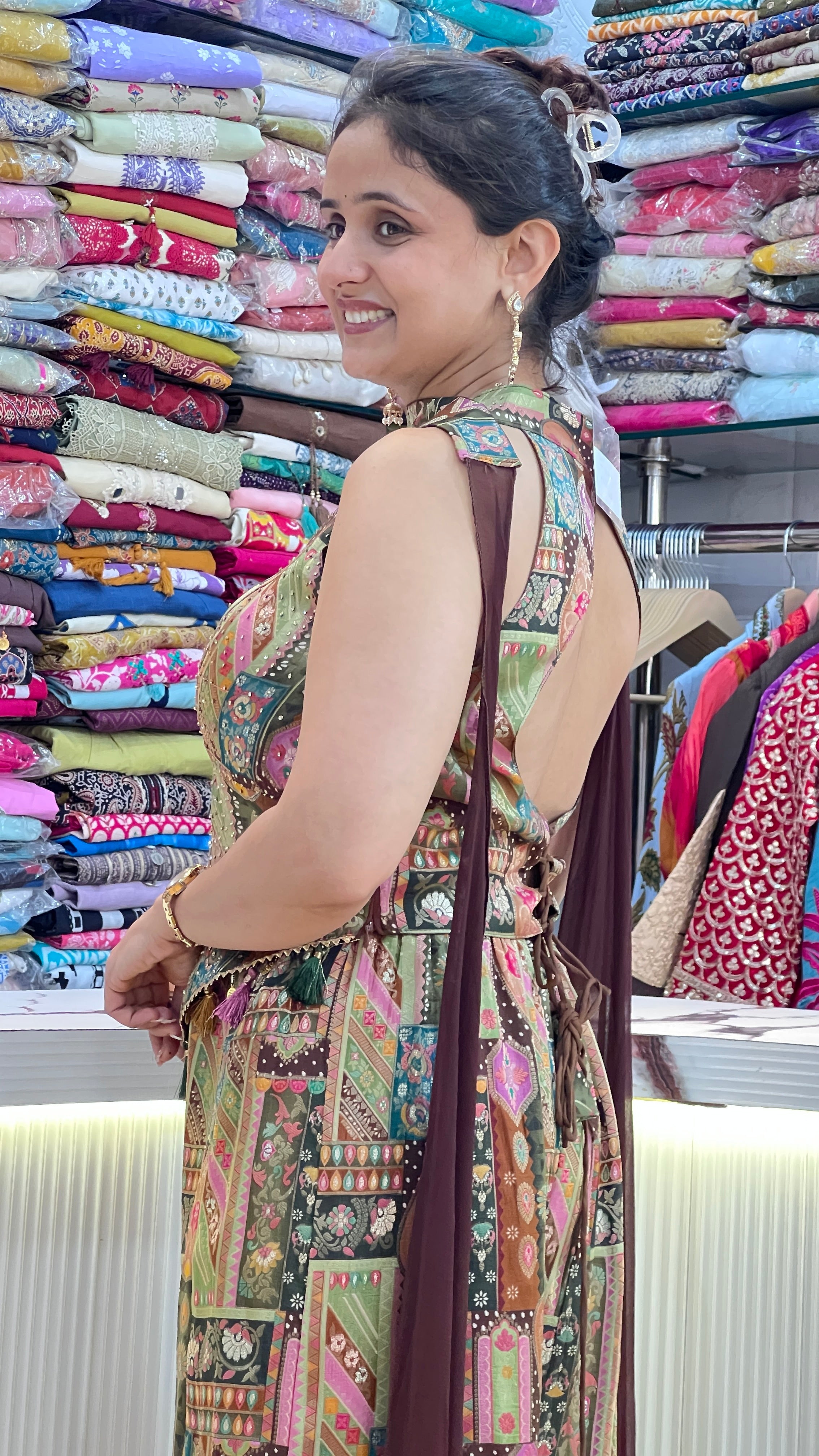 Designer Indo-Western Banarasi Outfit ( sdw 1867 )