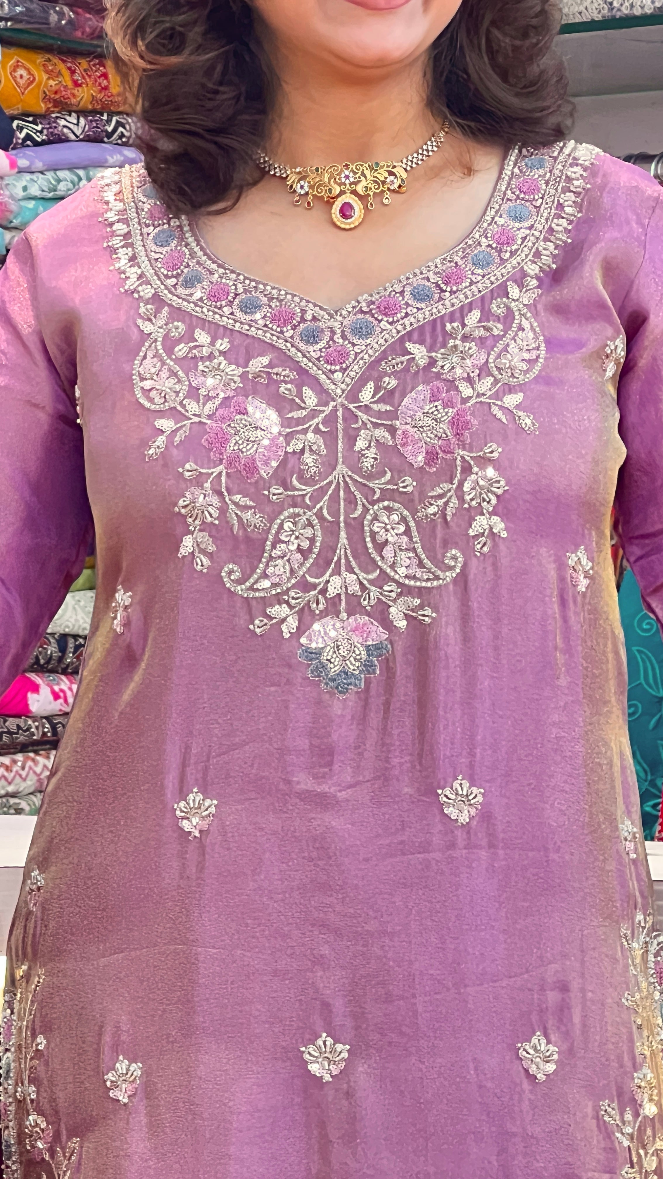 Designer tissue embroidered suit ( tls 17267 )