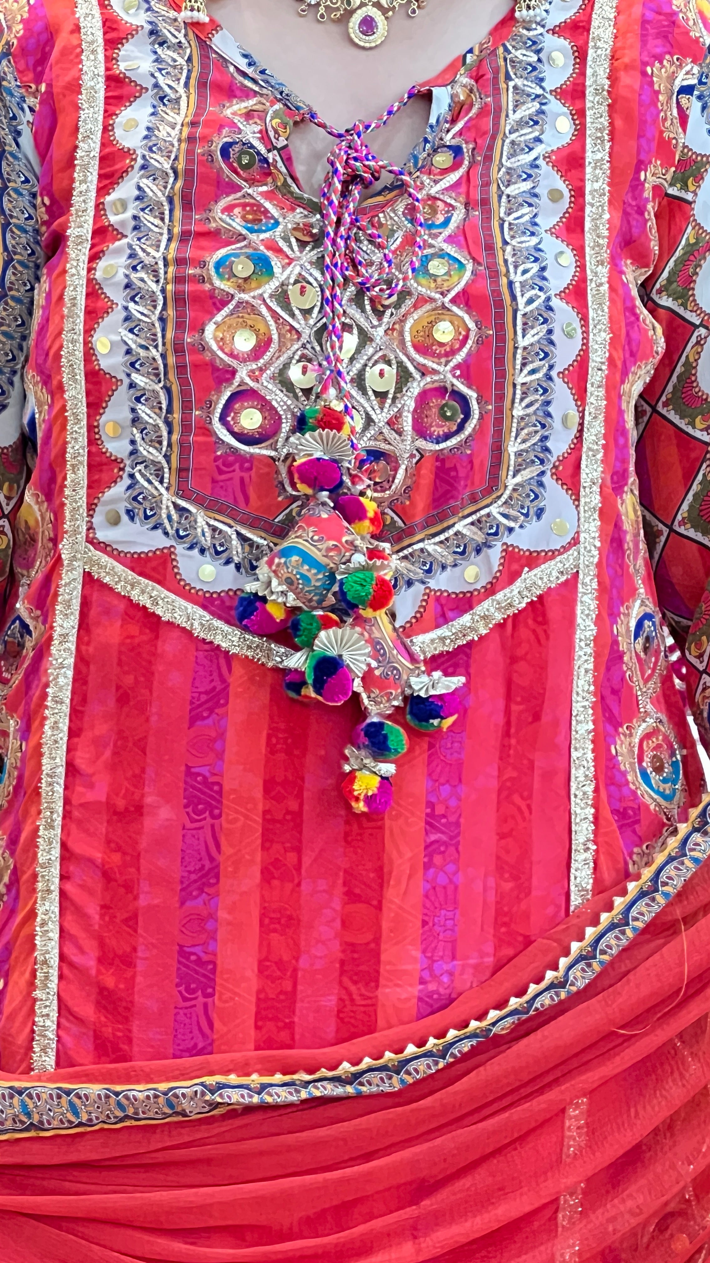 Designer pure crape suit with hand bag ( st 2567 )