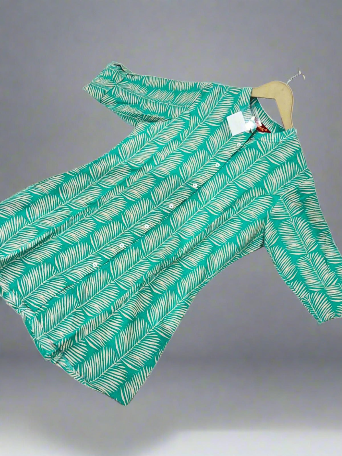 leaf printed rayon short kurti