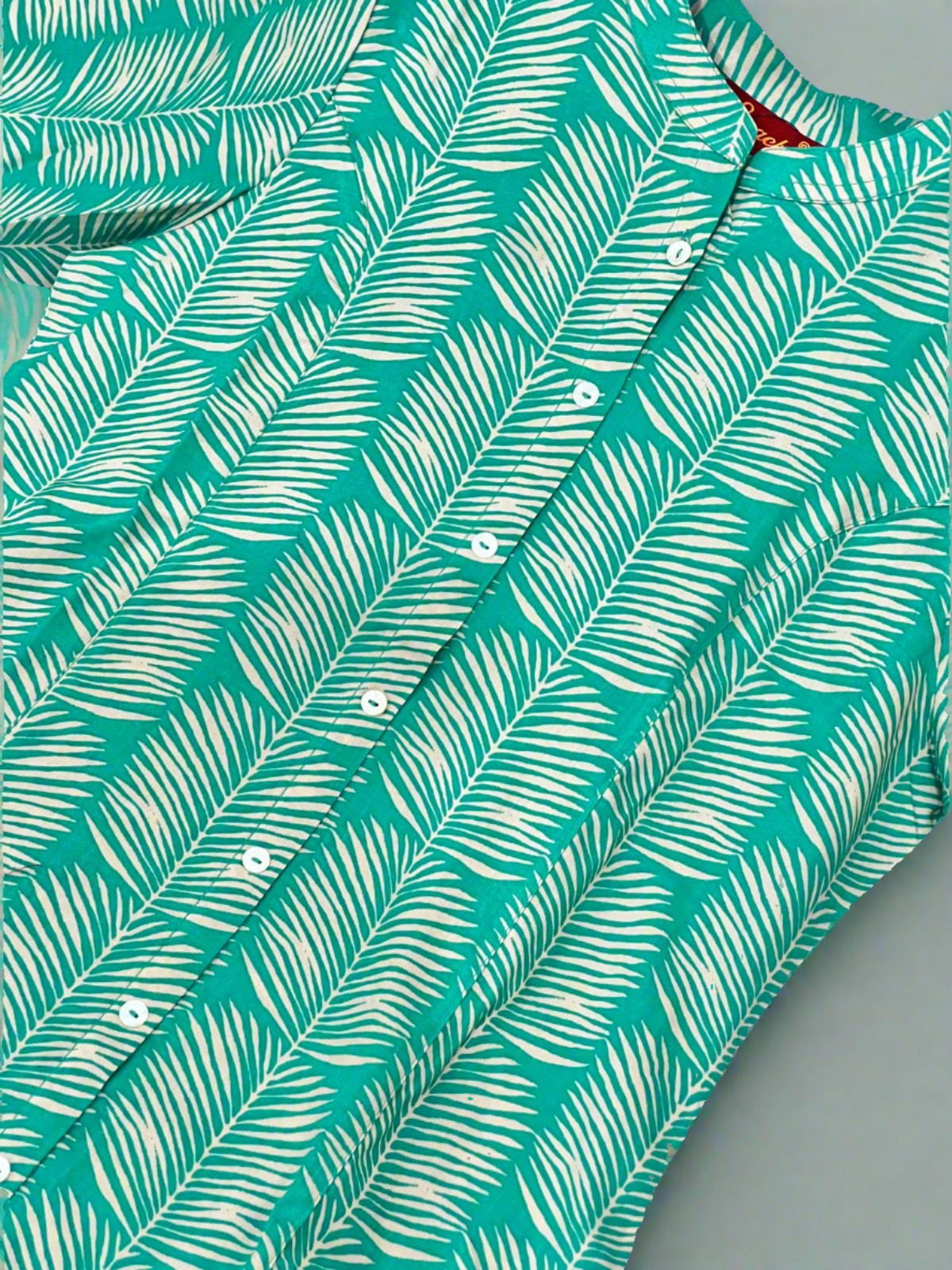 leaf printed rayon short kurti