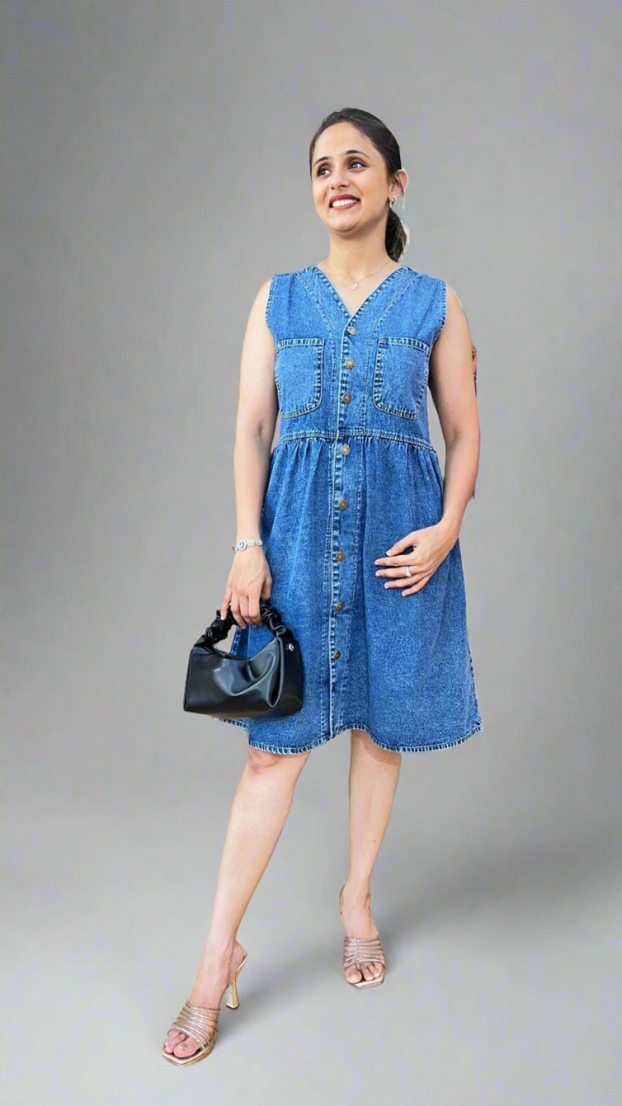 Denim short dress