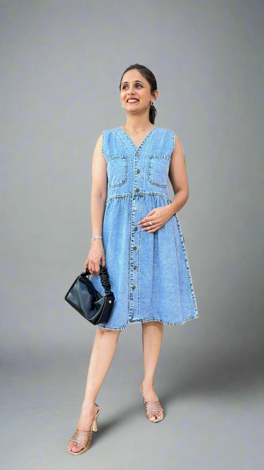 Denim short dress
