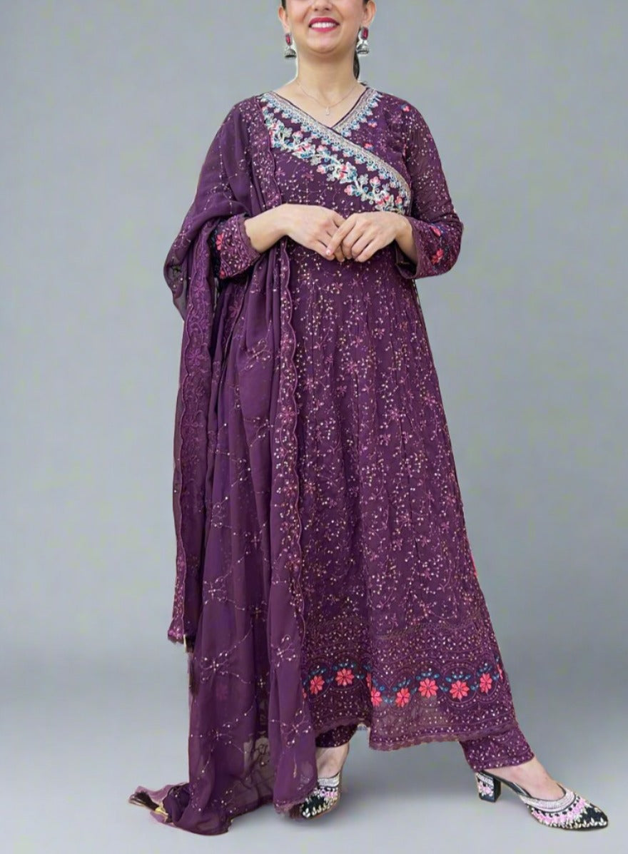 Anarkali embroidered suit( Georgette fabric )