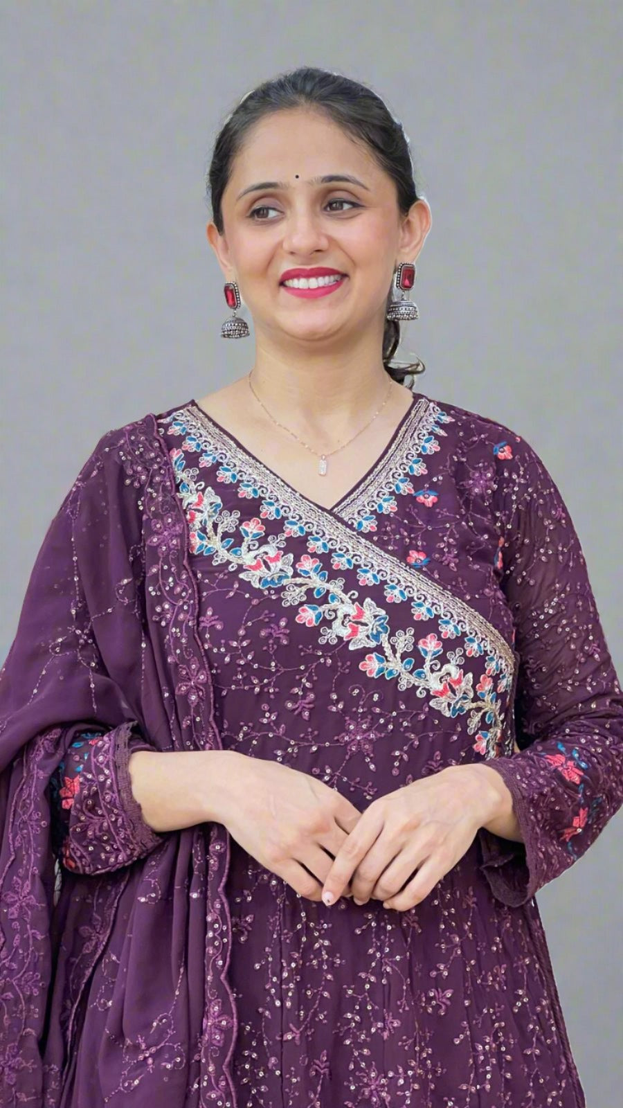 Anarkali embroidered suit( Georgette fabric )