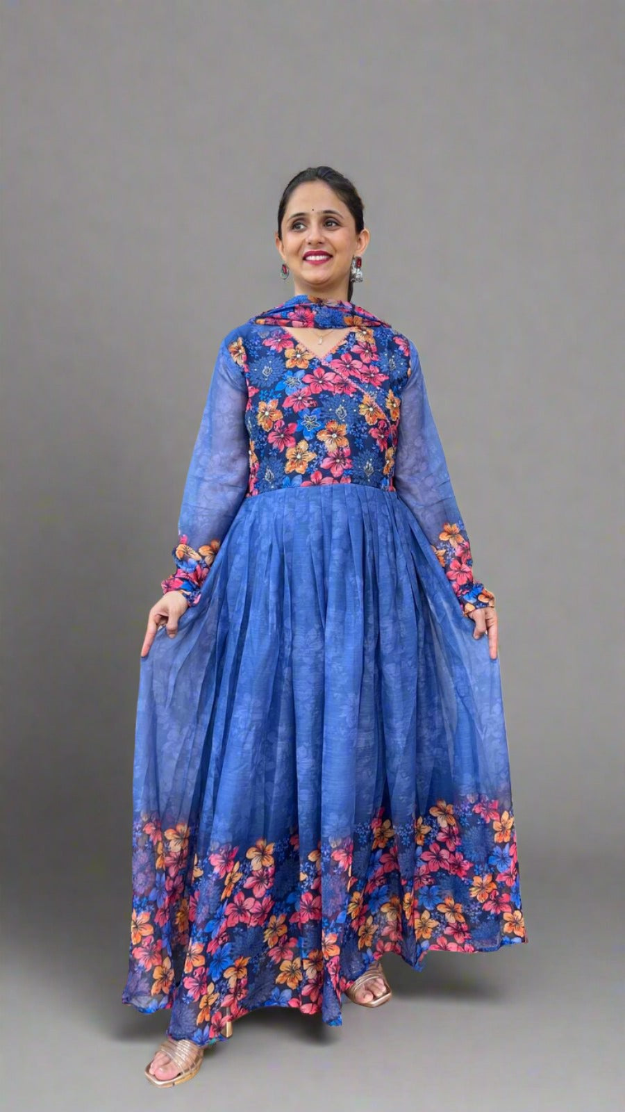 Printed Anarkali Suit ( Chiffon)