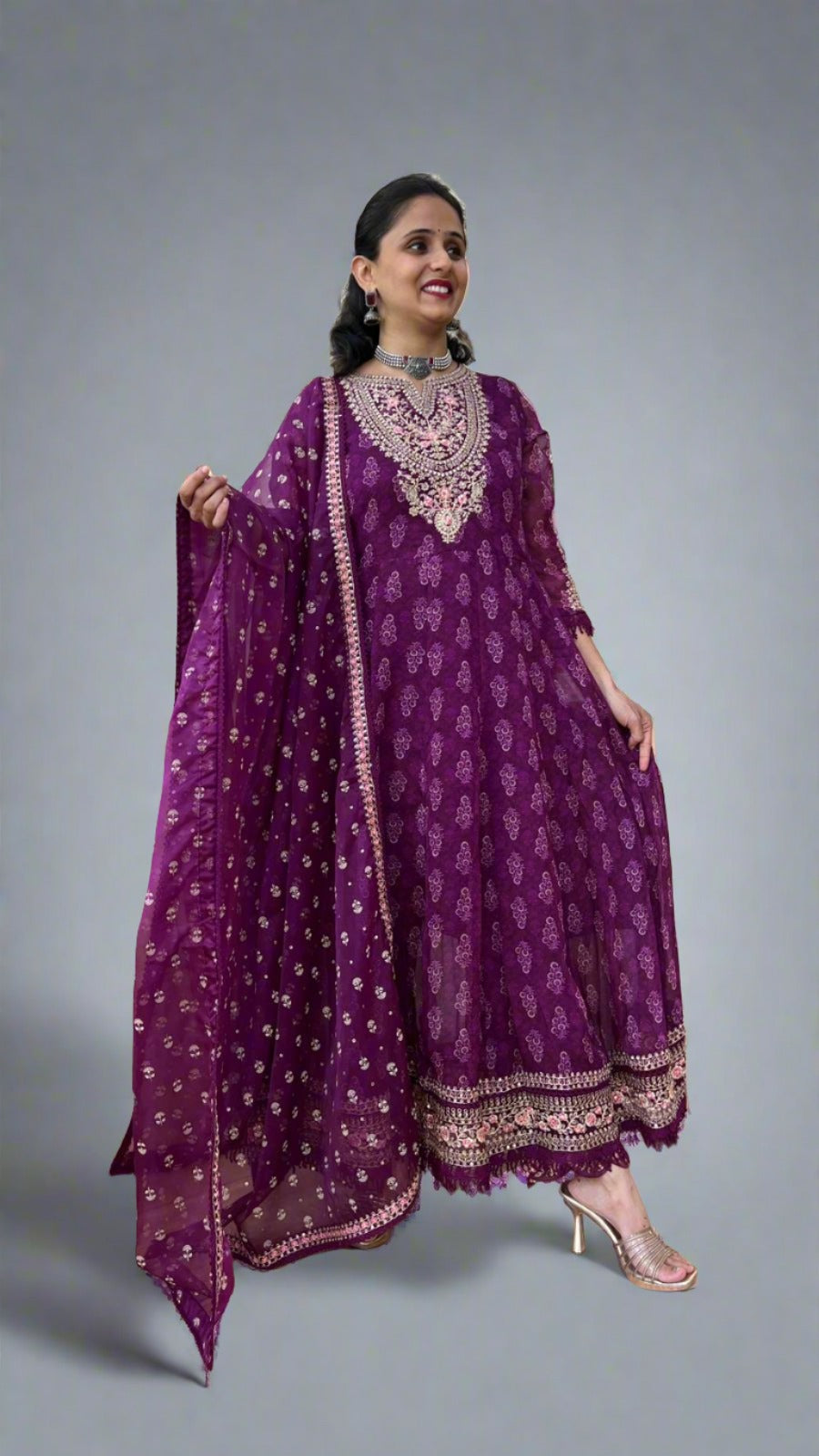 Organza Anarkali suit