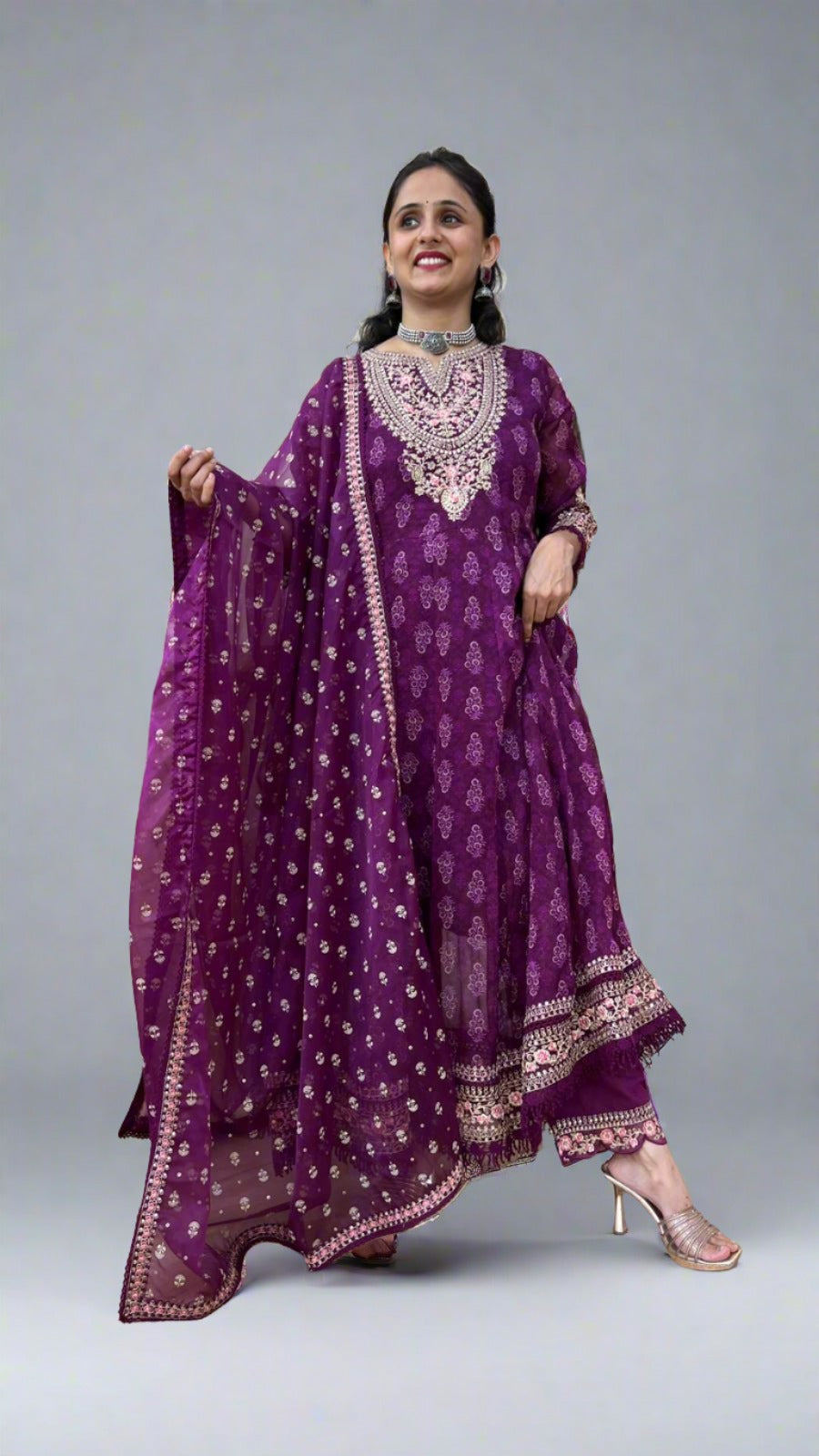 Organza Anarkali suit