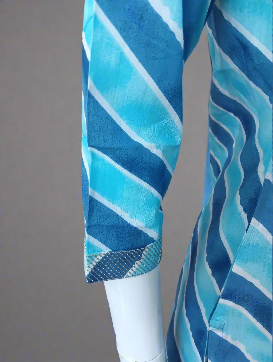 lehriya v neck short kurta