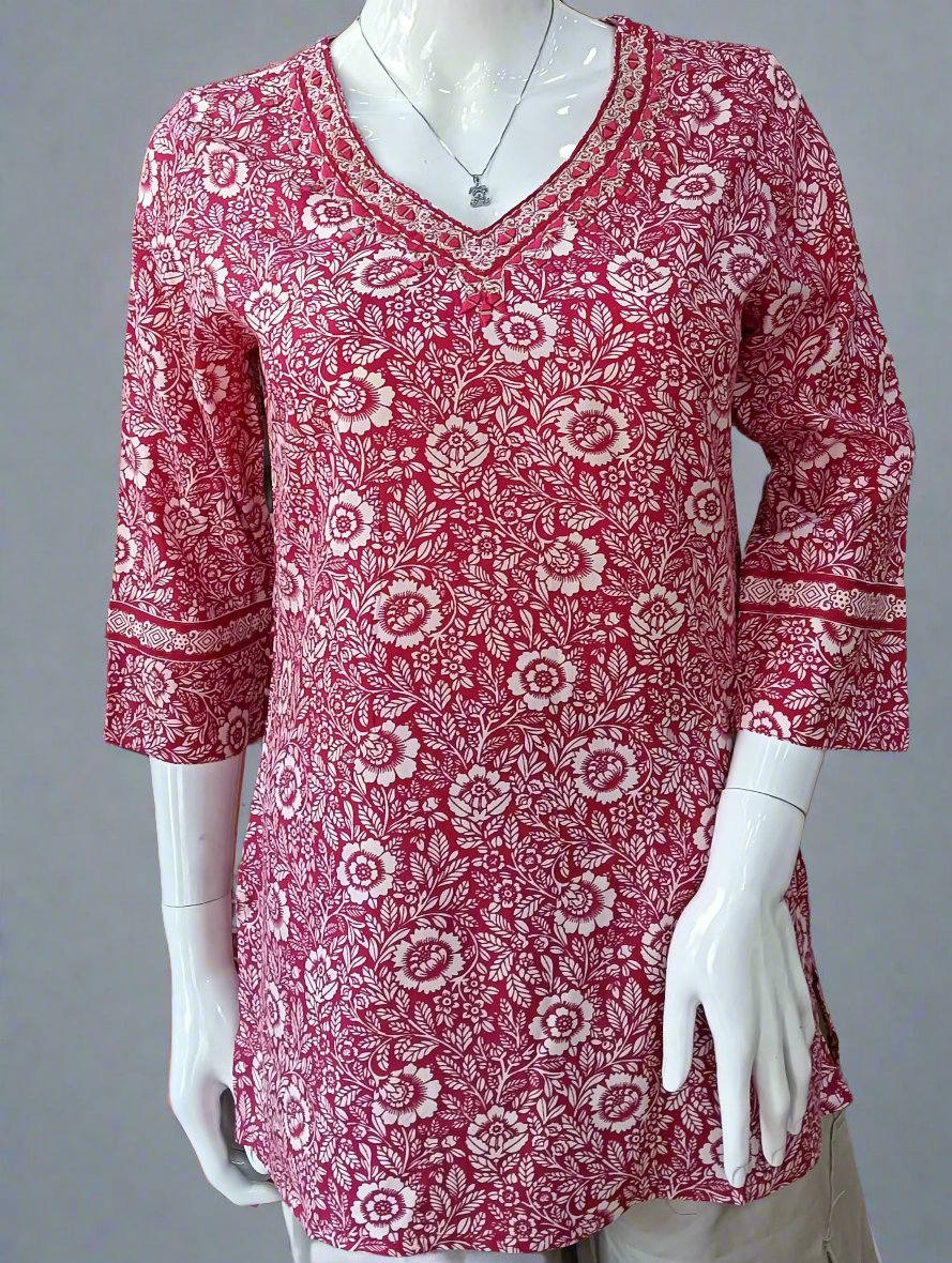 rayon v neck kurta