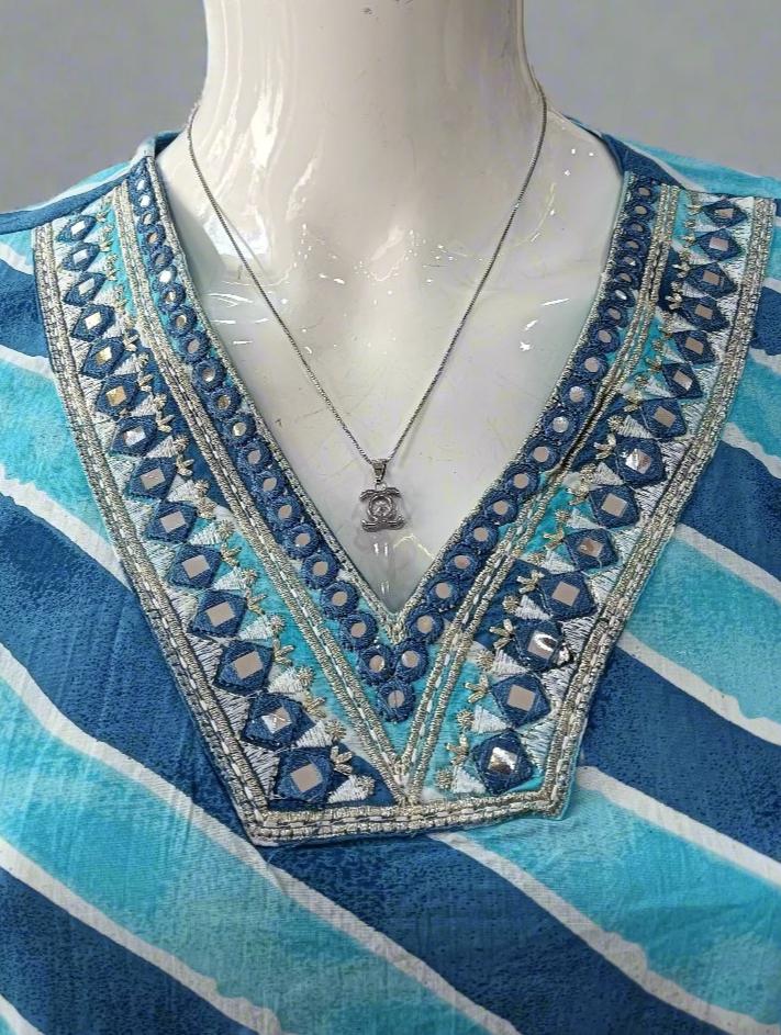 lehriya v neck short kurta