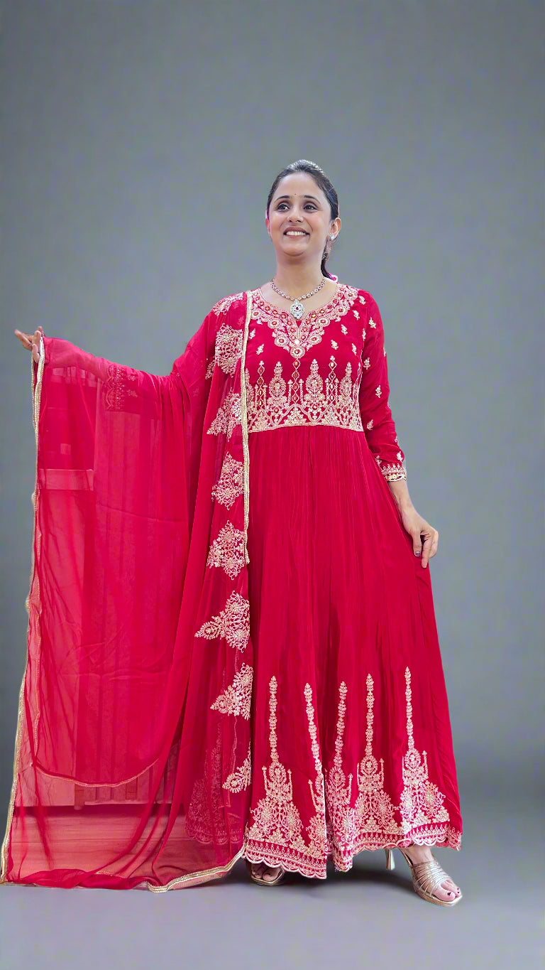 Chinon anarkali suit