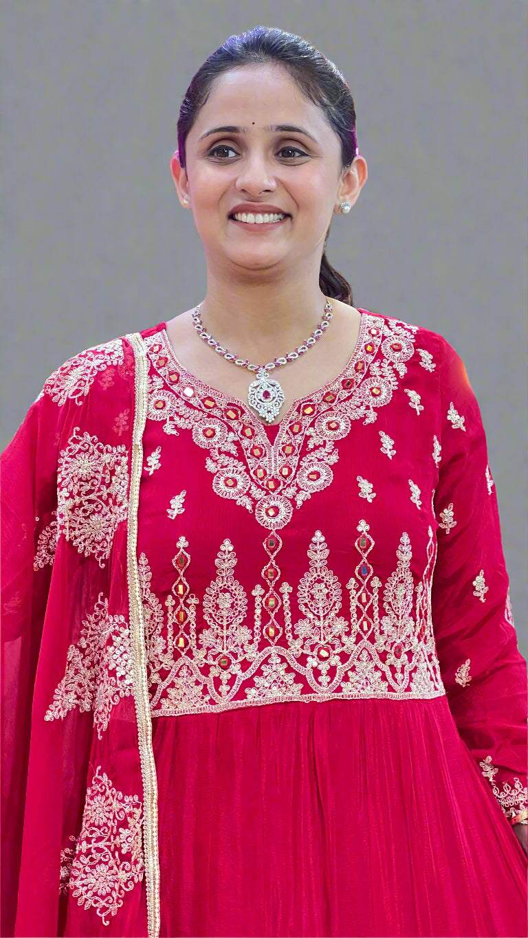 Chinon anarkali suit