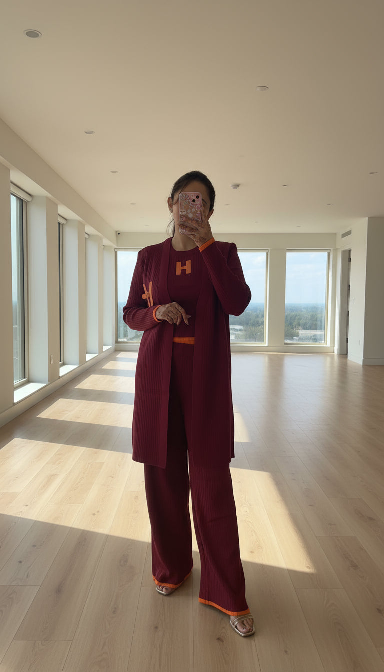 H woolen cord set ( 3 piece cord )