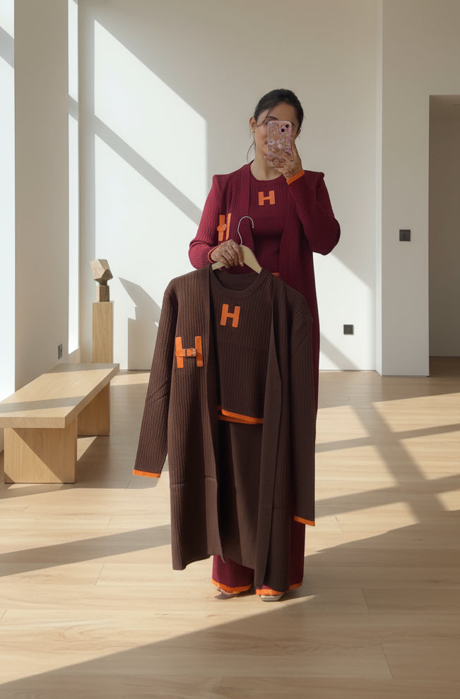 H woolen cord set ( 3 piece cord )