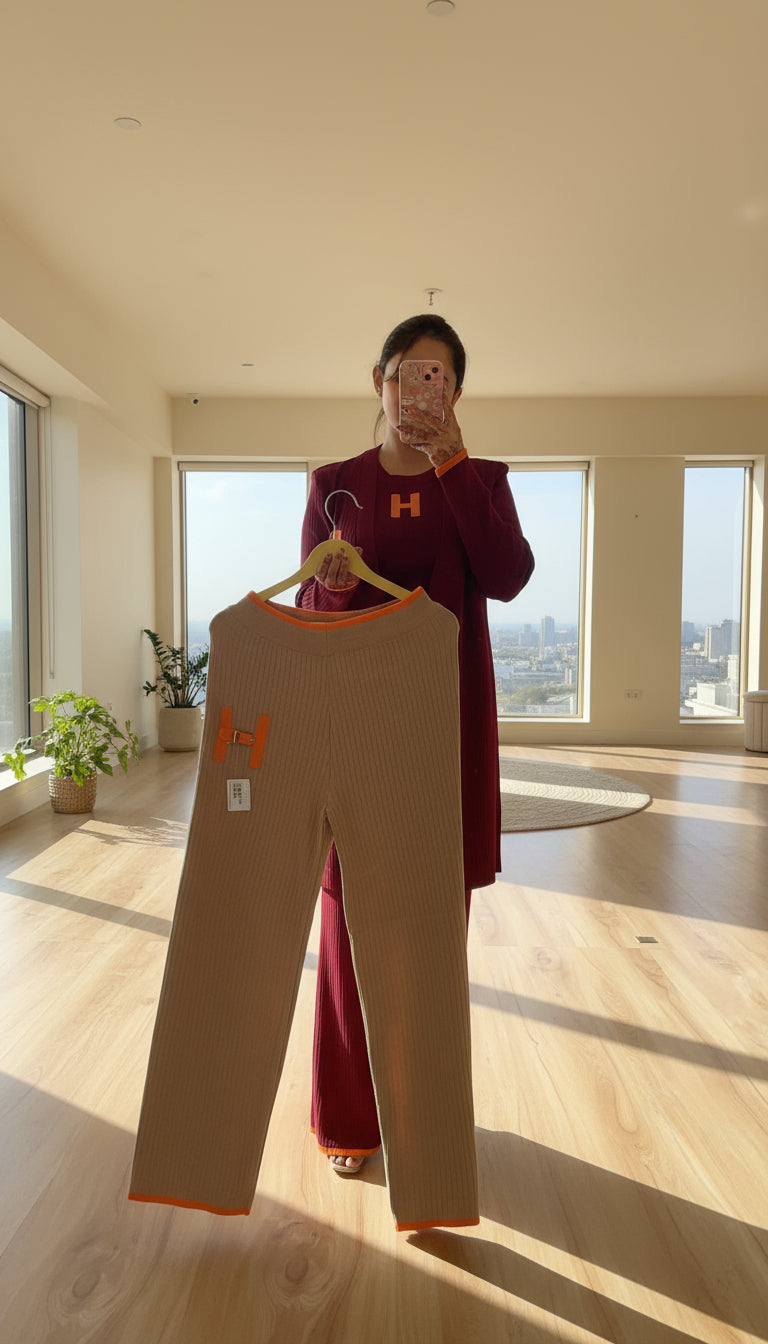 H woolen cord set ( 3 piece cord )