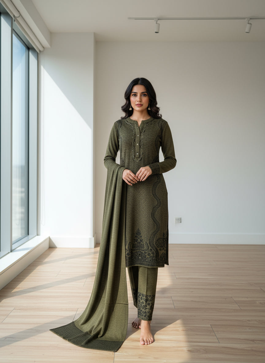 woolen knitted suit (5307)