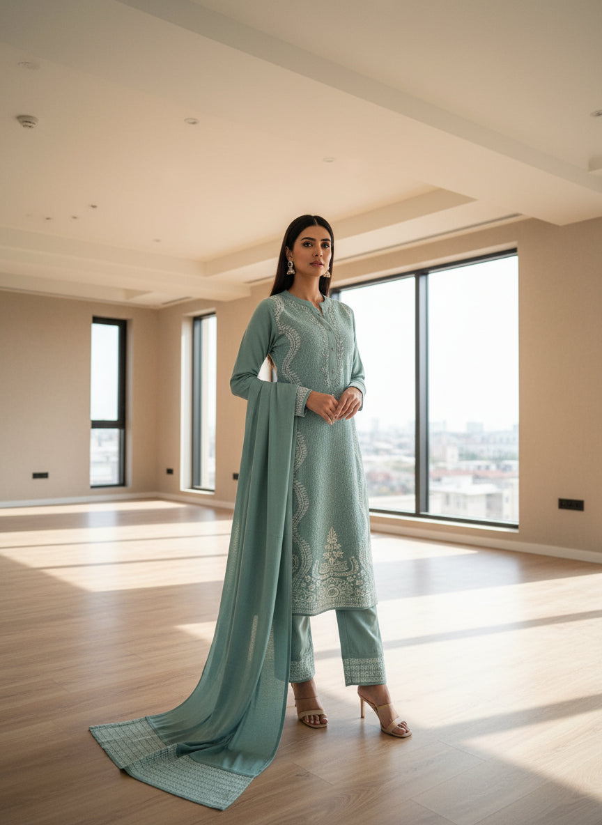 woolen knitted suit (5307)