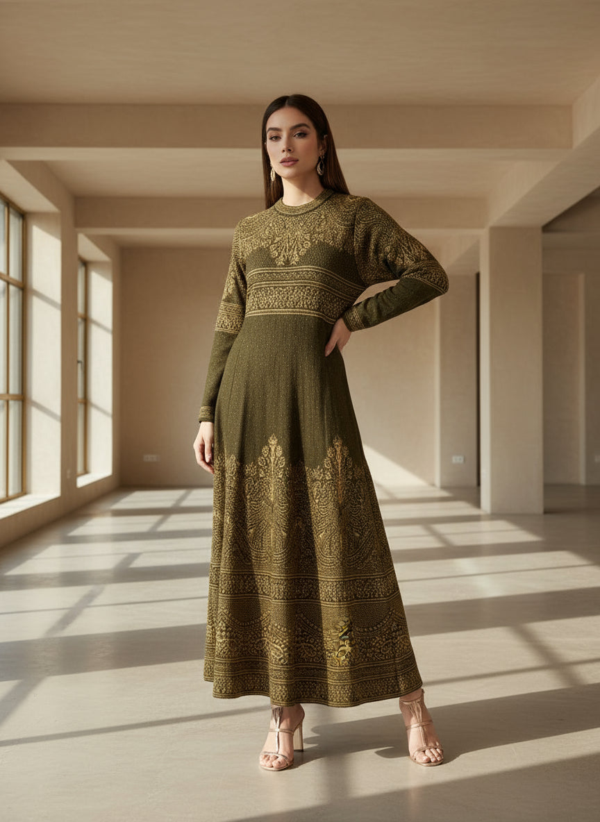 Pure wool anarkali one piece