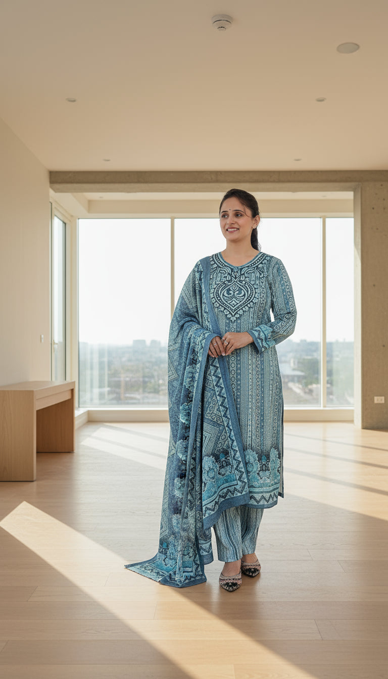 Premium karachi wool suit (443)