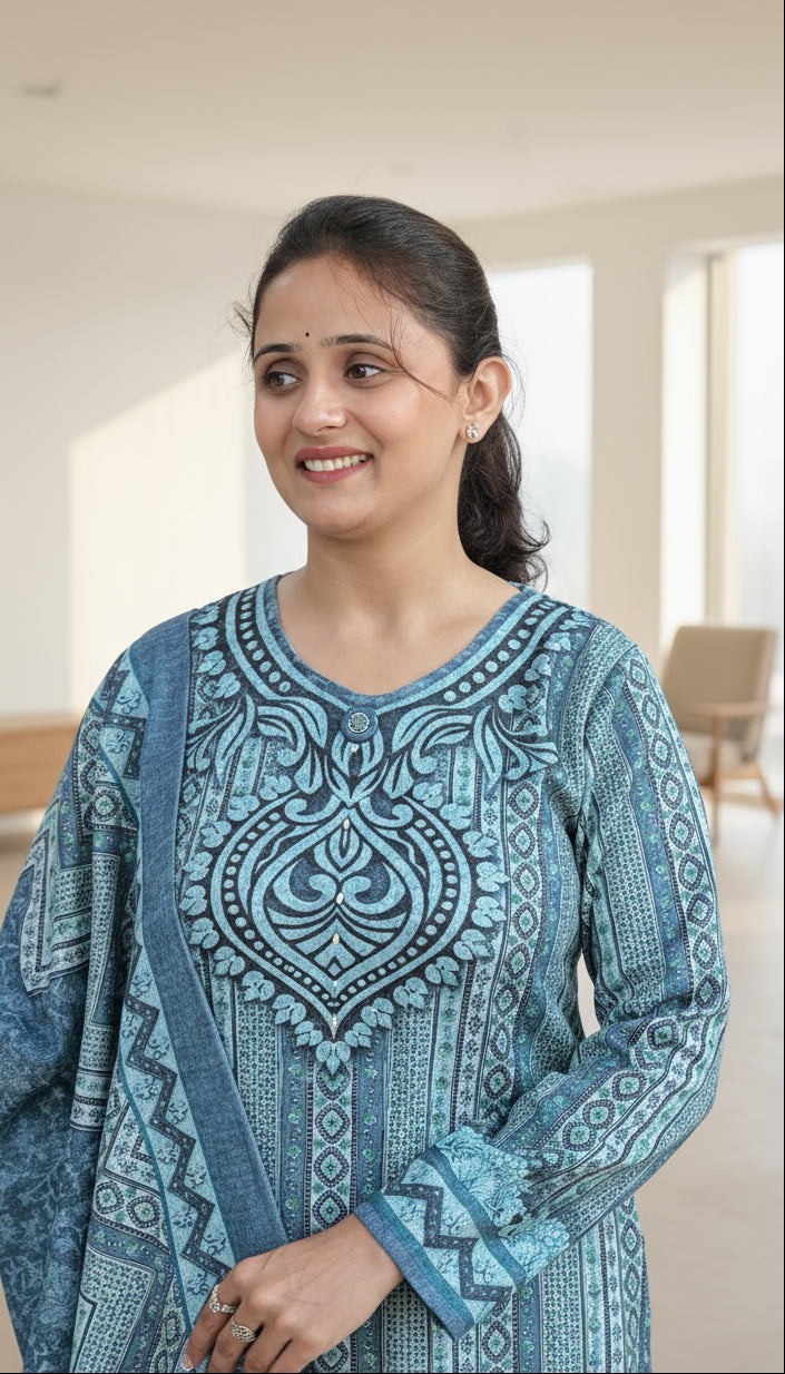 Premium karachi wool suit (443)