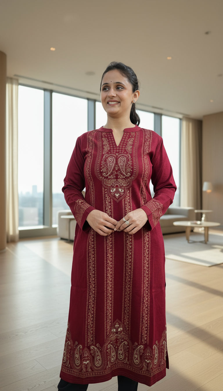 Premium knitted wool kurta (only kurta)