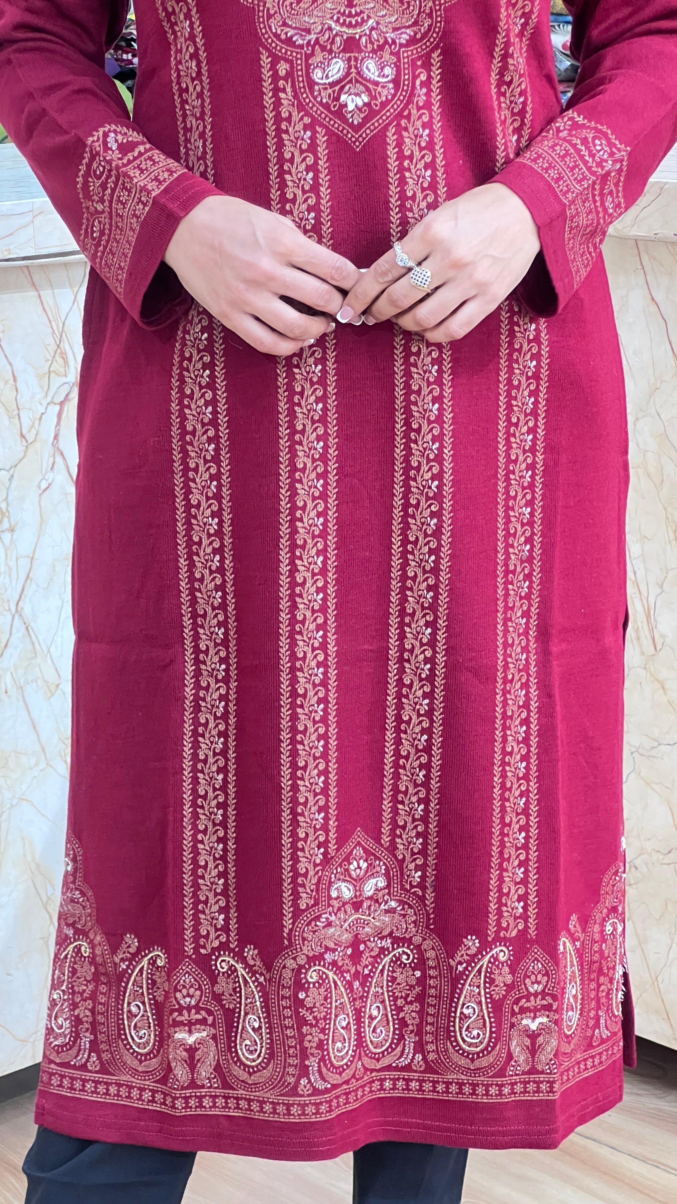 Premium knitted wool kurta (only kurta)