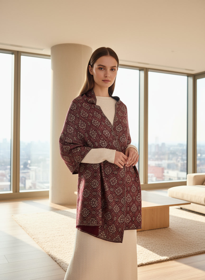 Premium wool kashmiri weaving stole (4401)