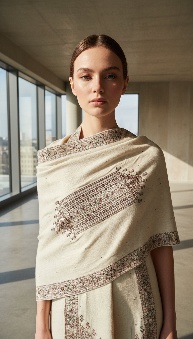 Premium wool kashmiri weaving stole (5525)