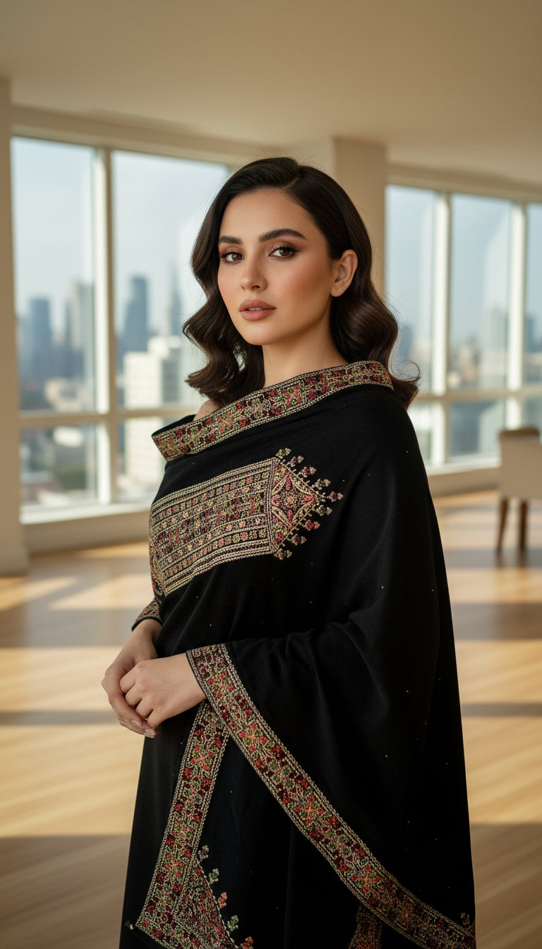 Premium wool kashmiri weaving stole (5525)