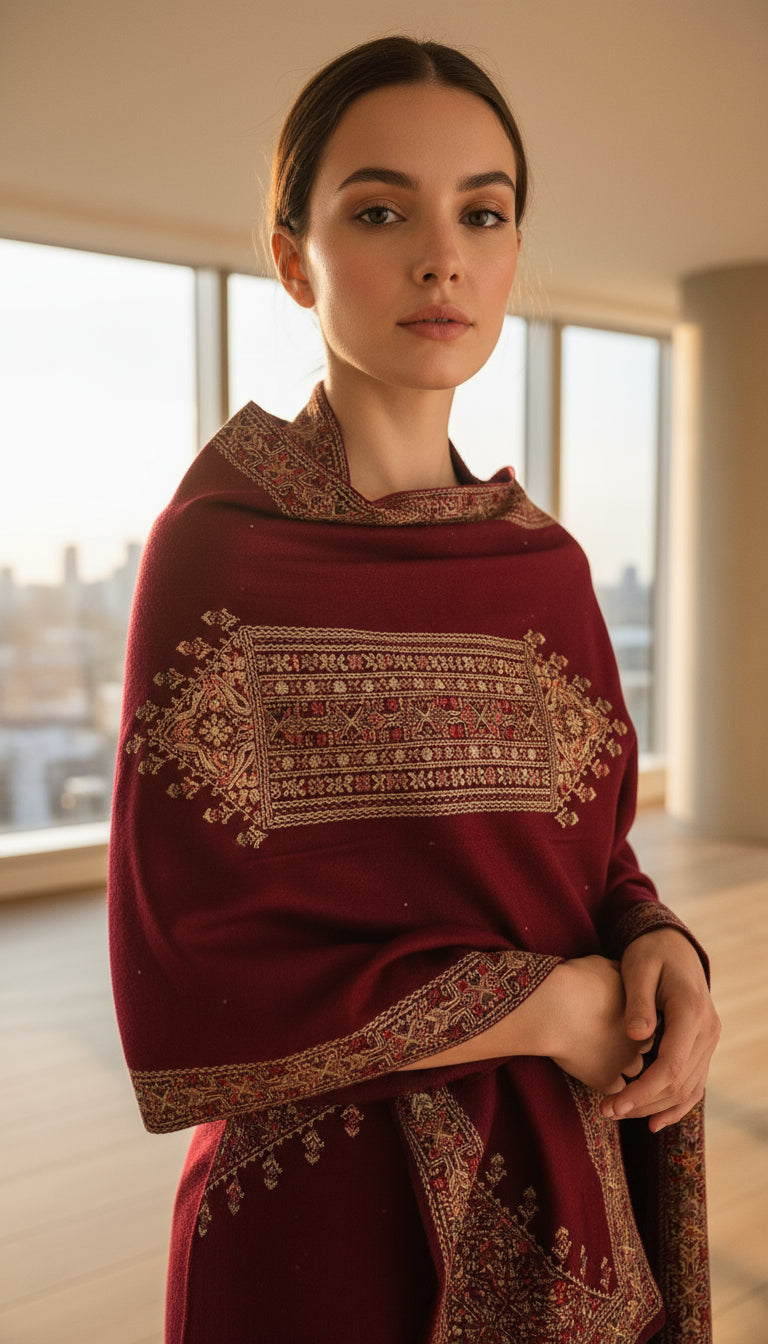 Premium wool kashmiri weaving stole (5525)