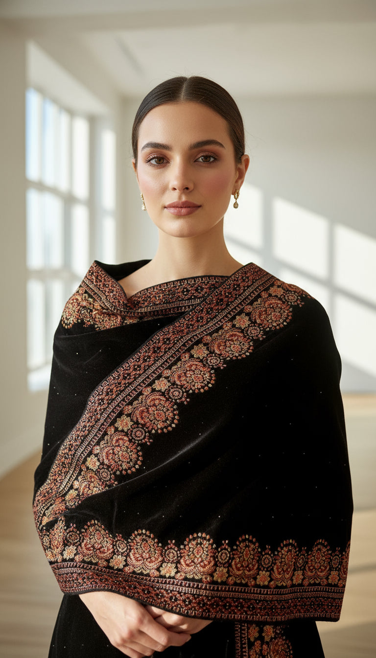 Premium wool kashmiri weaving stole (5514)