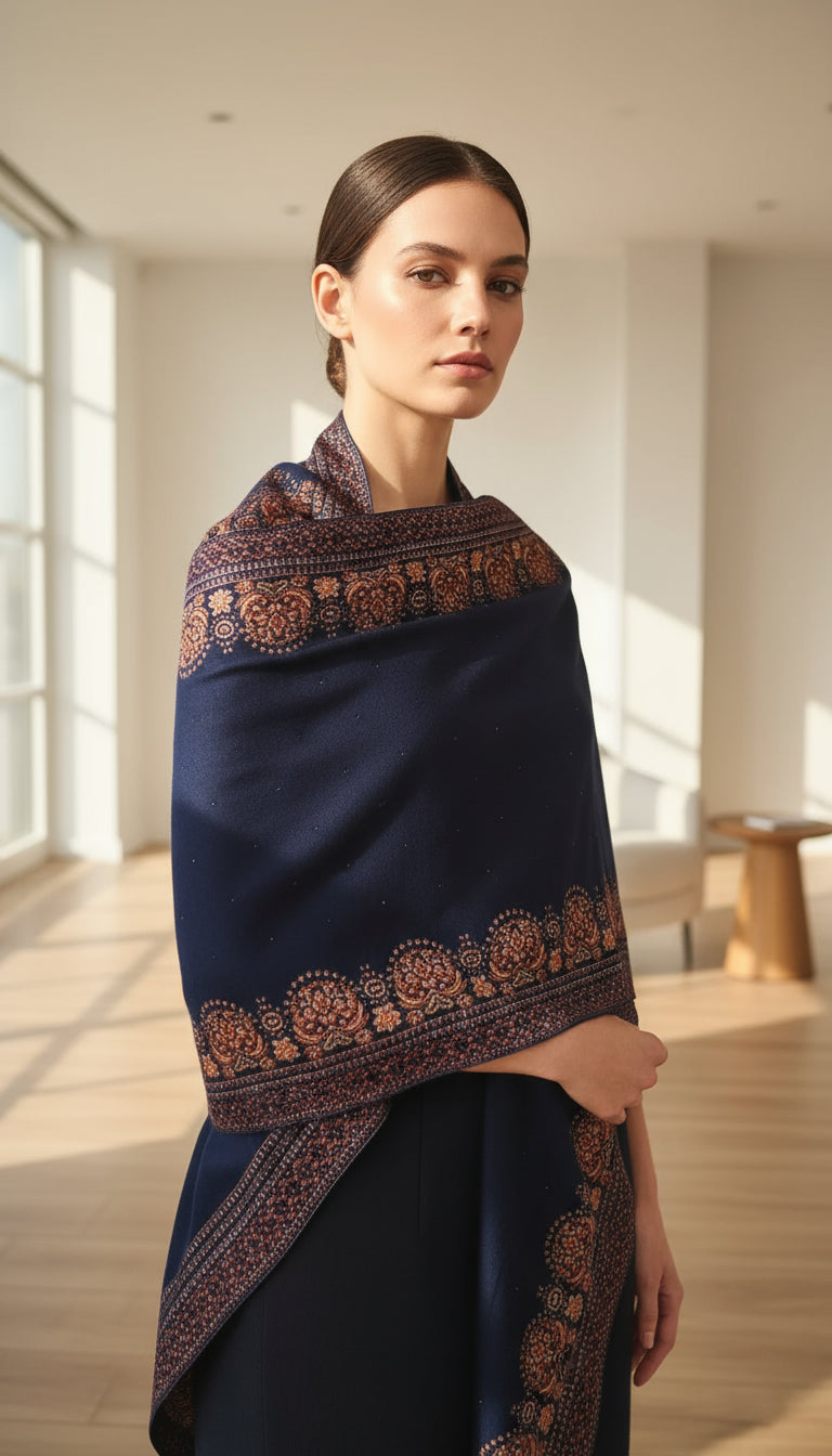 Premium wool kashmiri weaving stole (5514)