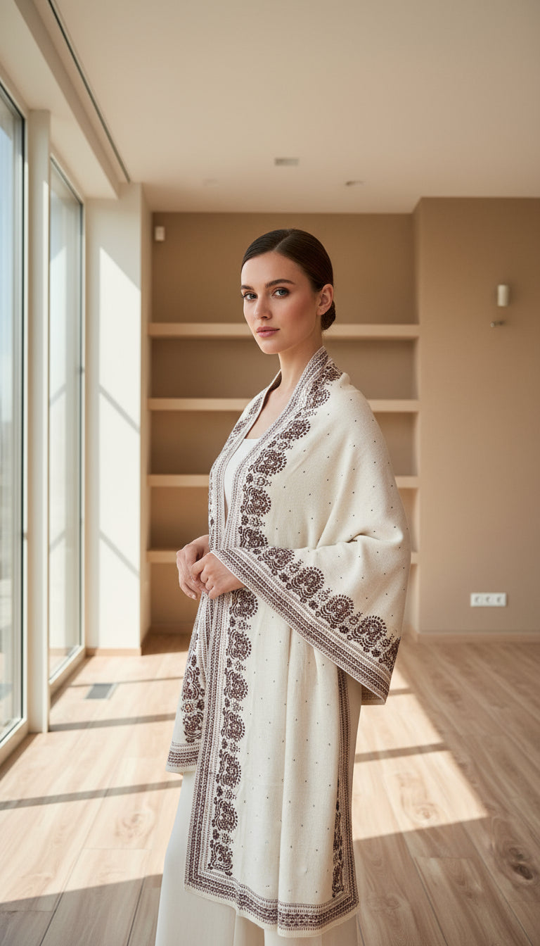 Premium wool kashmiri weaving stole (5514)