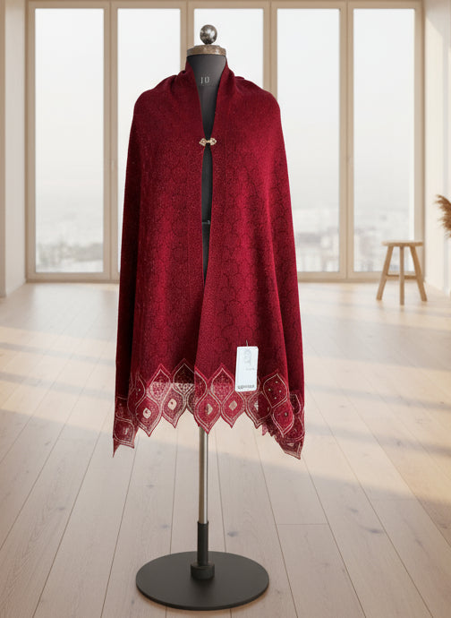 Beautiful lace work ponchu Stole