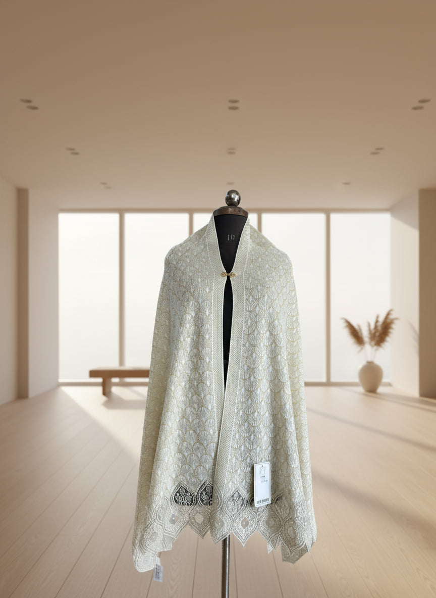 Beautiful lace work ponchu Stole