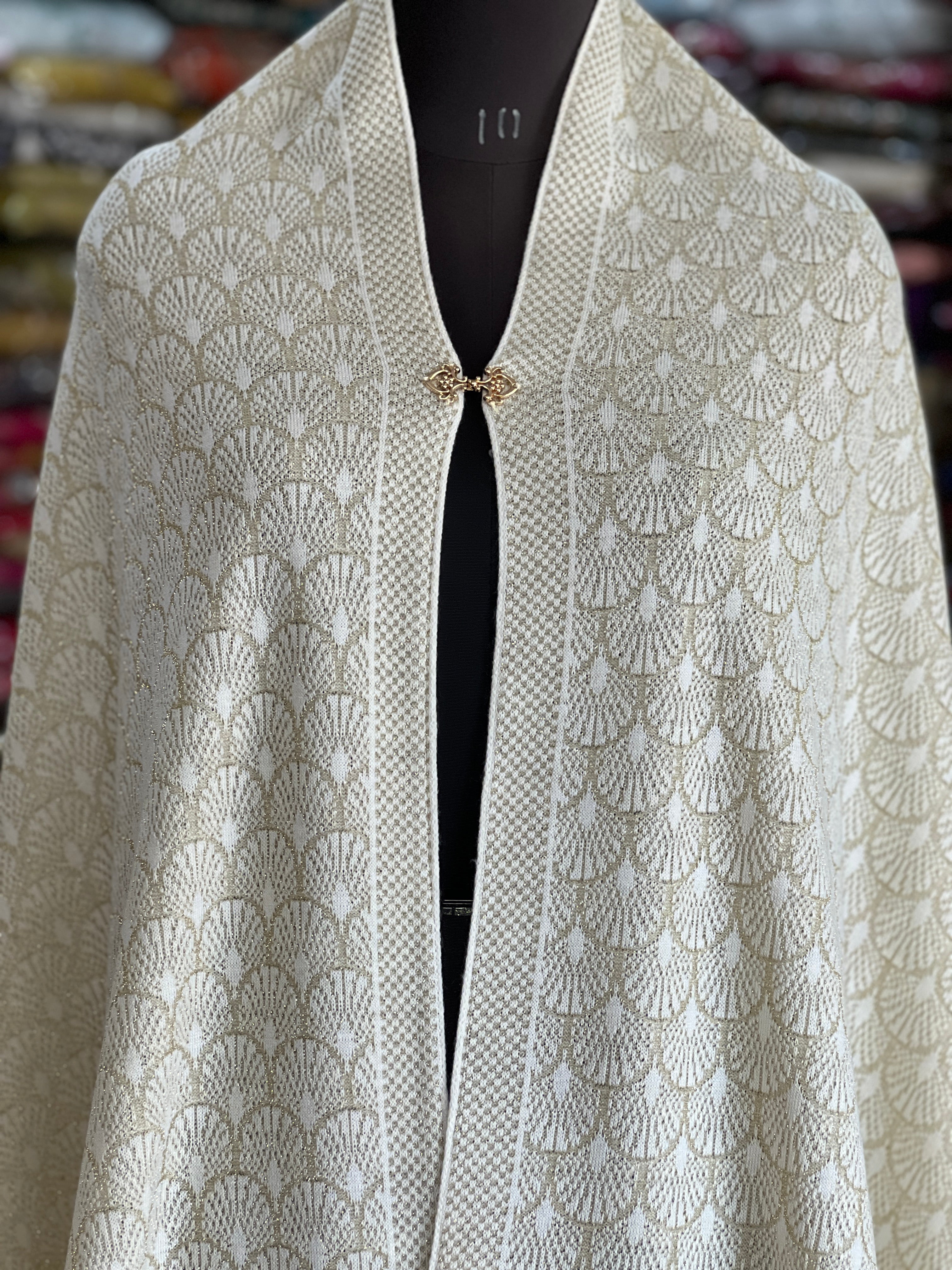 Beautiful lace work ponchu Stole